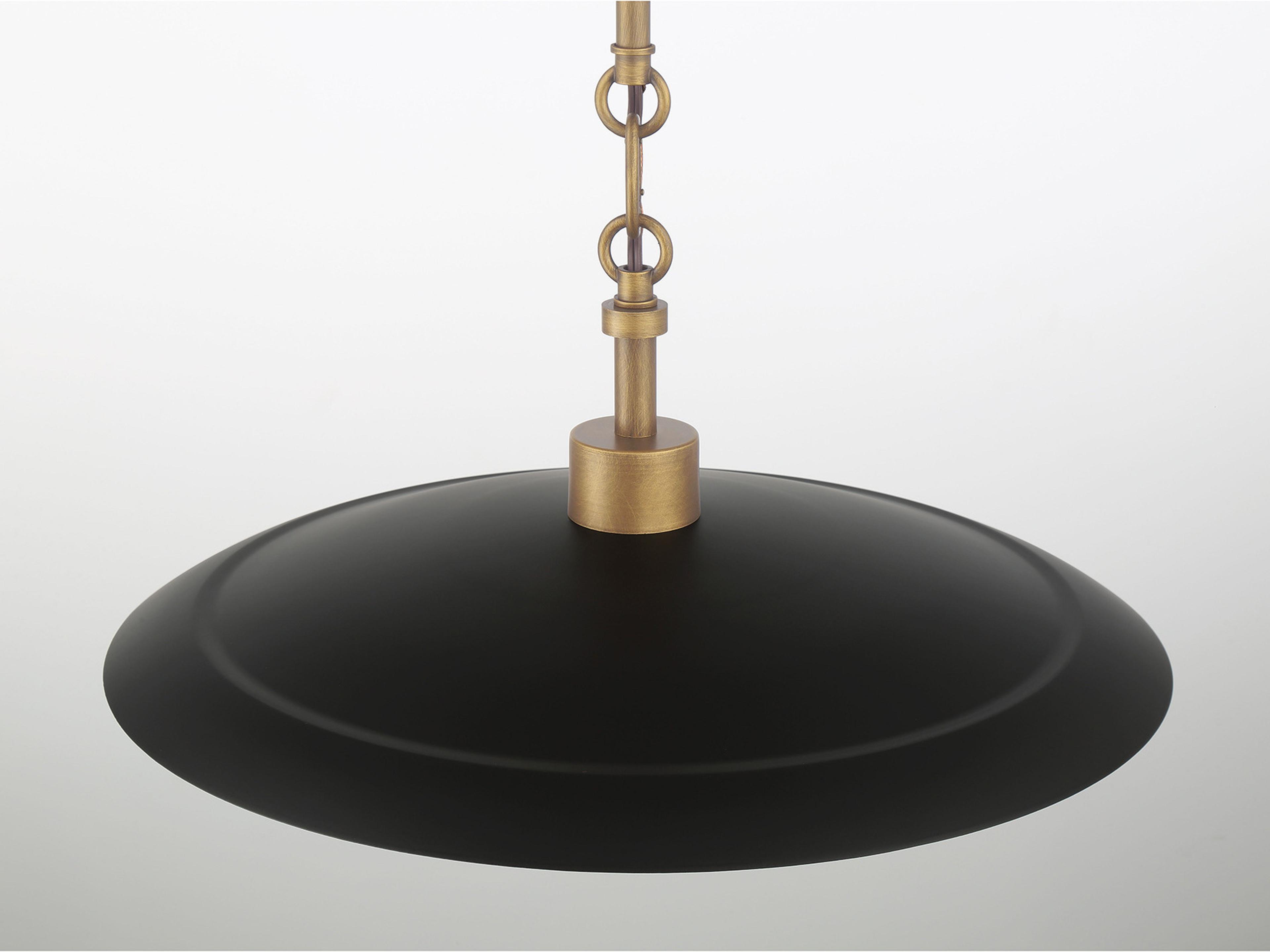 Minka Lavery York 1-Light Natural Brass Dark Matte Coal Dome Pendant