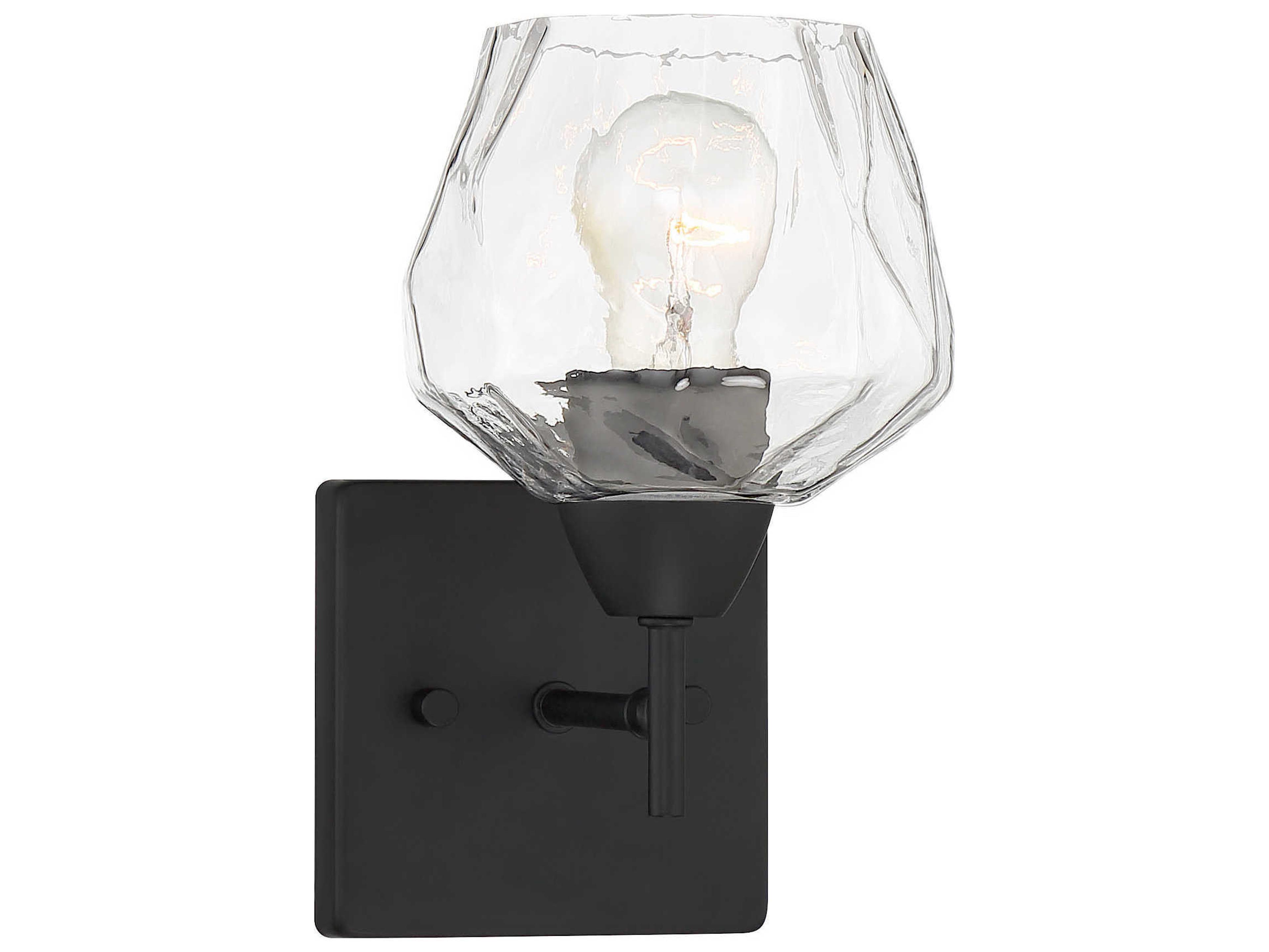 Camrin 1-Light Coal Black Glass Wall Sconce