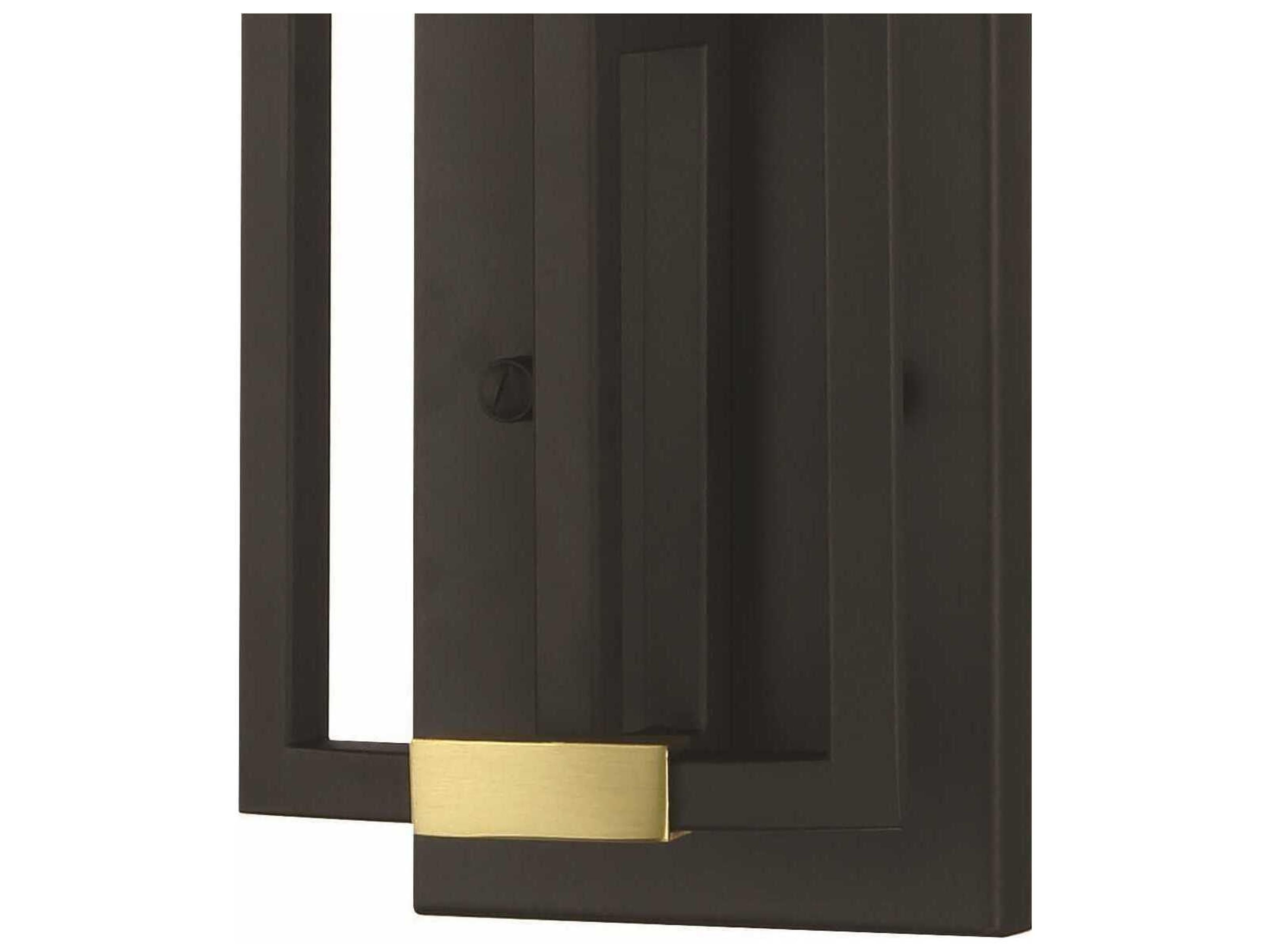 Minka Lavery Hillstone 2-Light Sand Coal Soft Brass Black Glass Wall Sconce