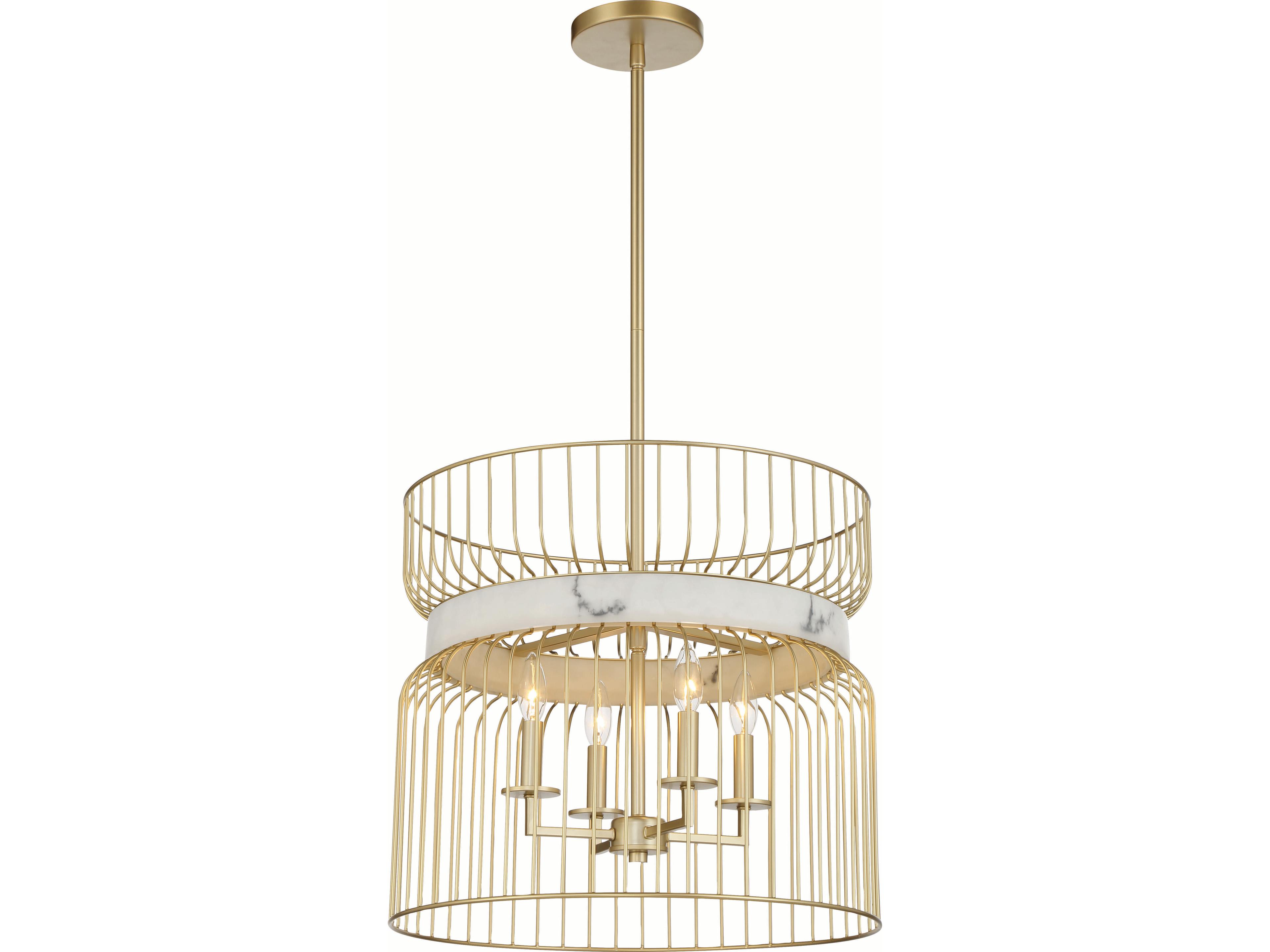 Park Slope 4-Light Nouveau Gold Pendant