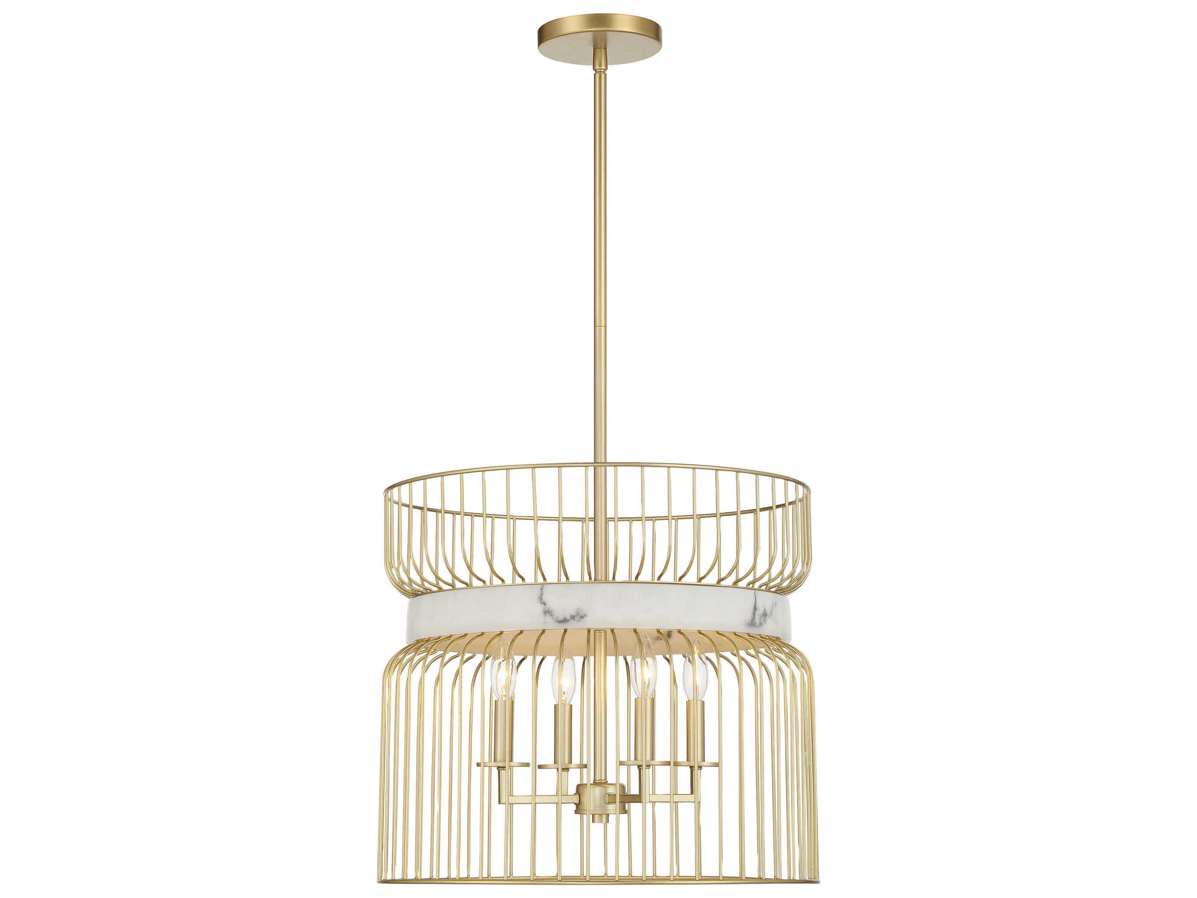 Minka Lavery Park Slope 4-Light Nouveau Gold Pendant