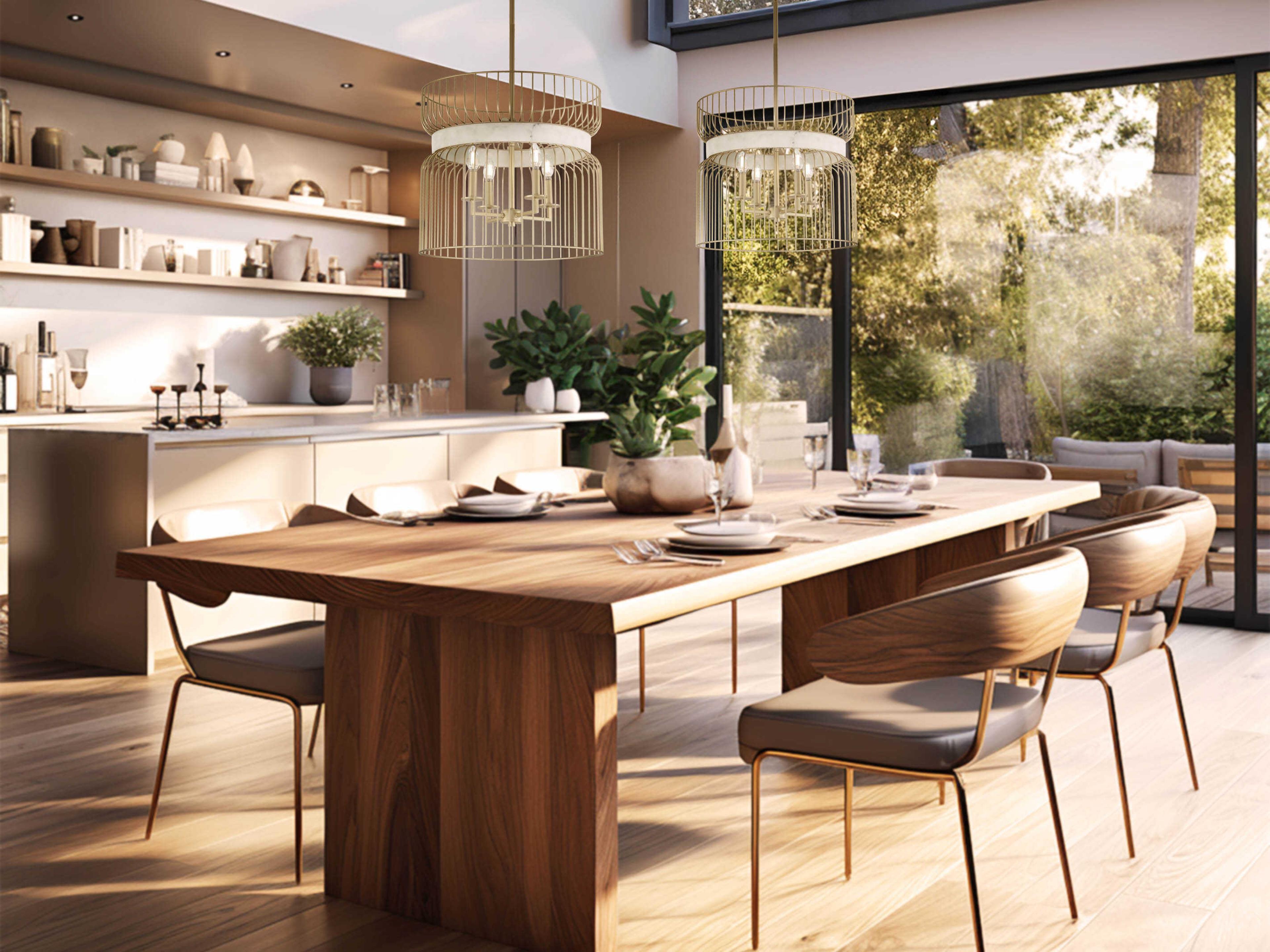 Minka Lavery Park Slope 4-Light Nouveau Gold Pendant