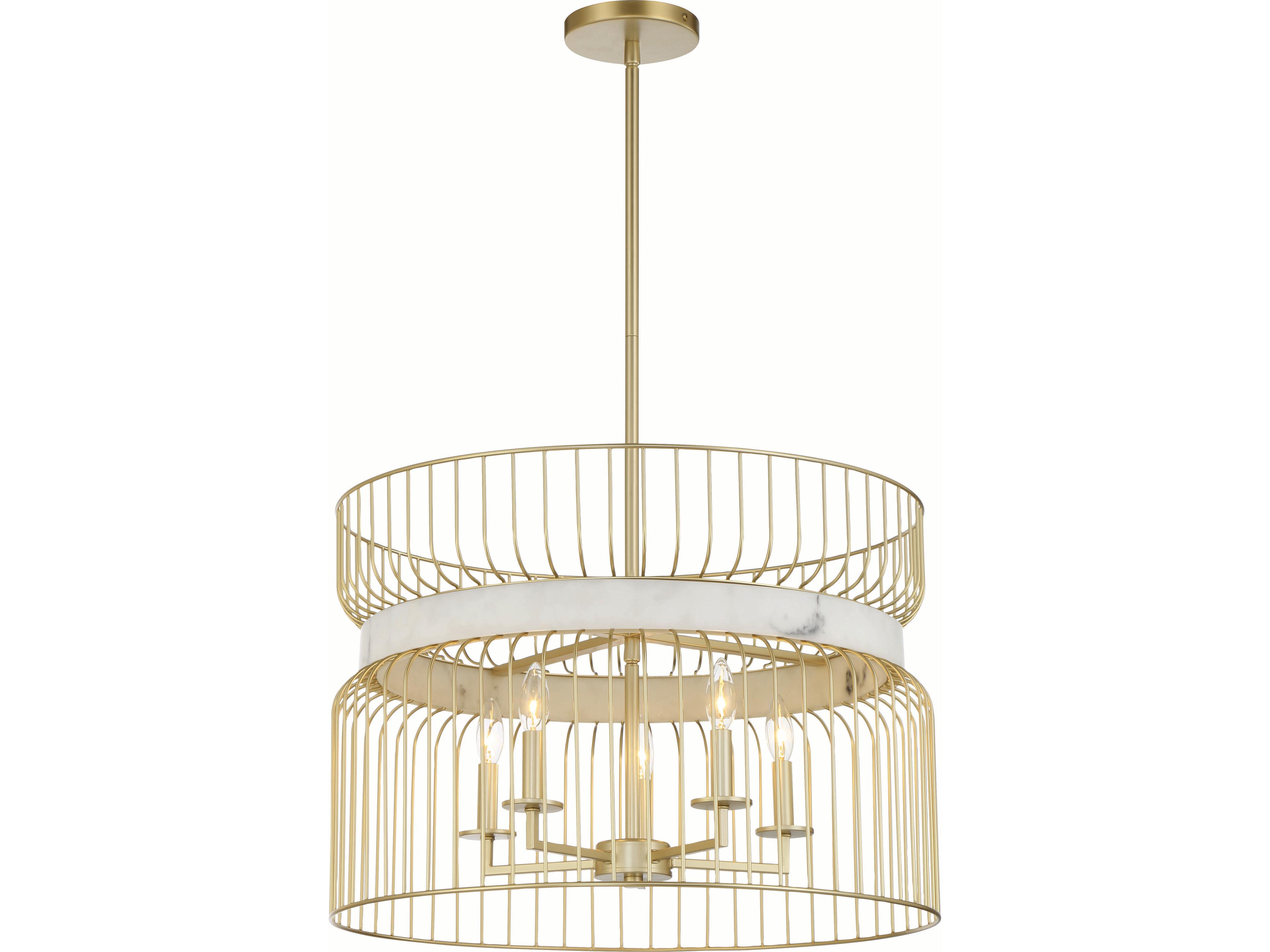Park Slope 5-Light Nouveau Gold Pendant