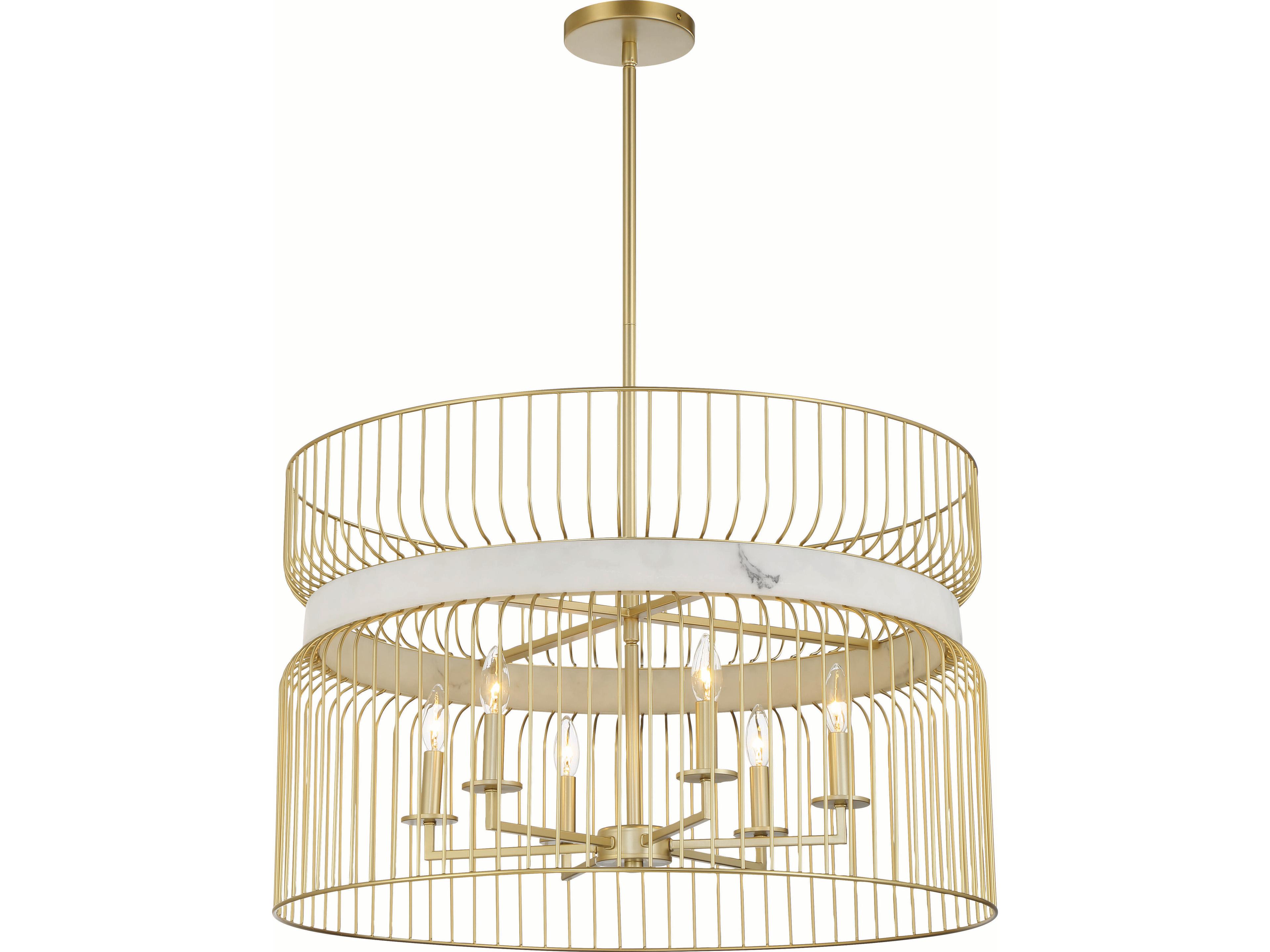 Park Slope 6-Light Nouveau Gold Pendant