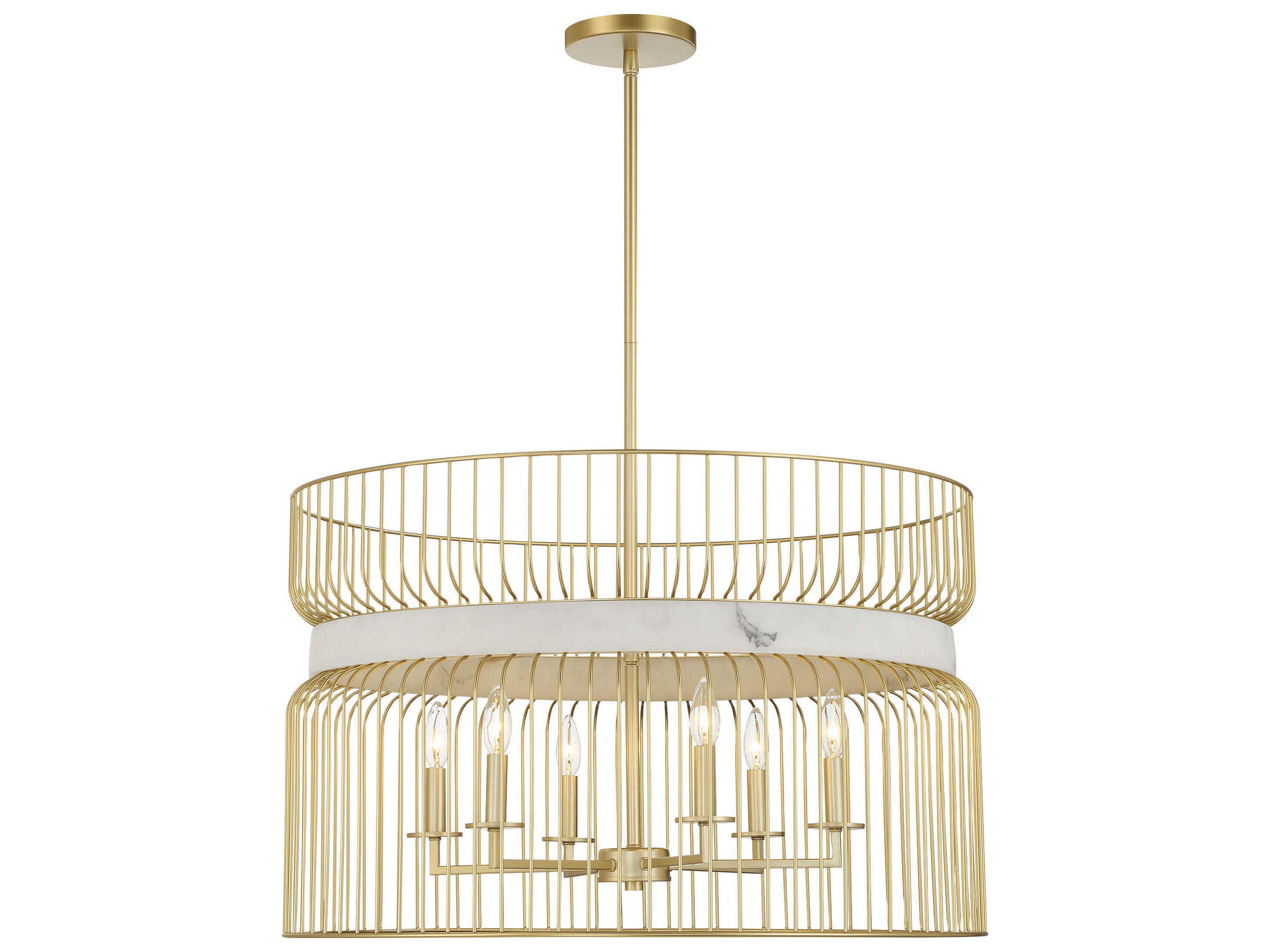Minka Lavery Park Slope 6-Light Nouveau Gold Pendant