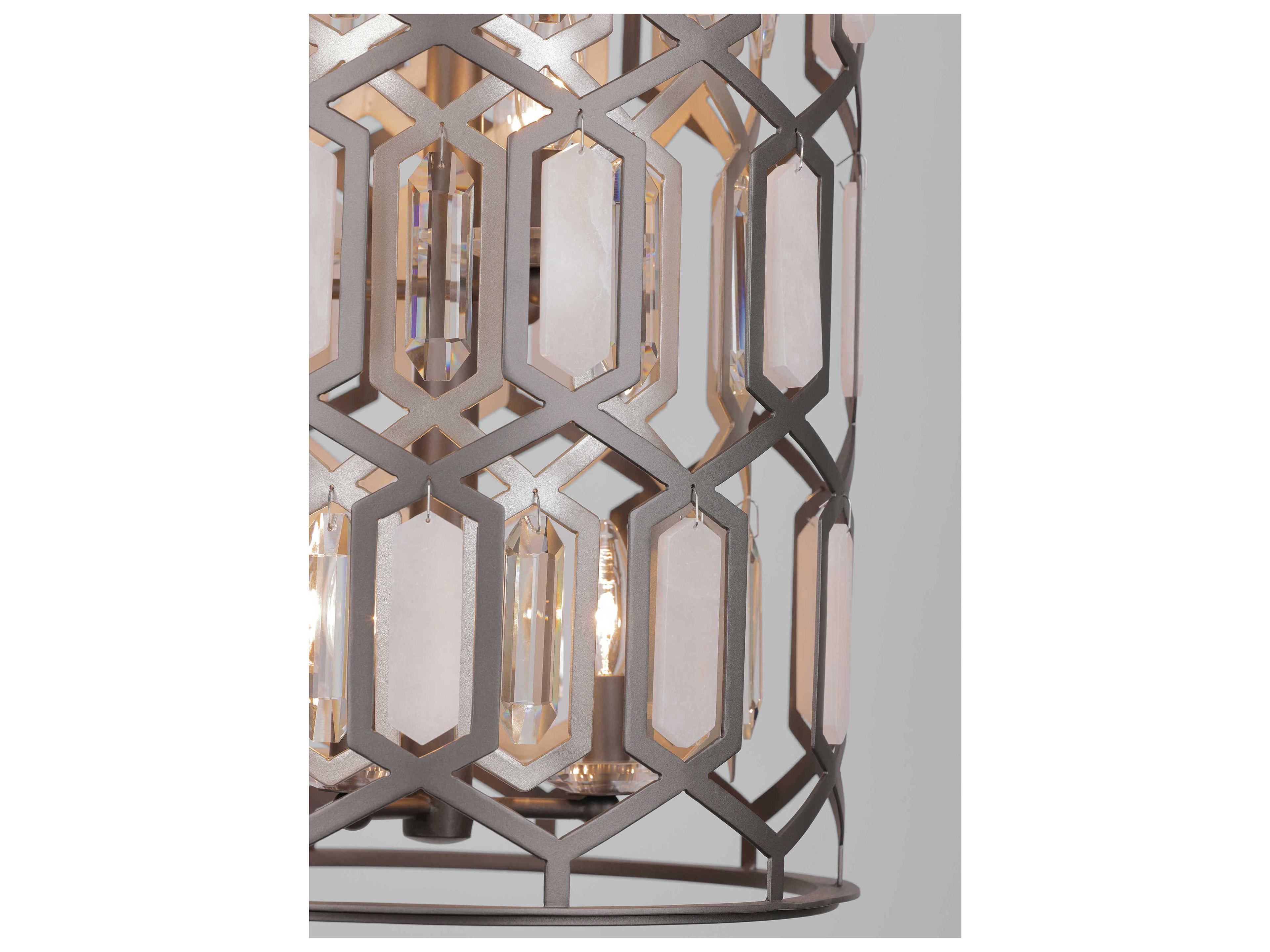 Minka Lavery Hexly 9-Light Bronze Sultry Silver Cylinder Pendant