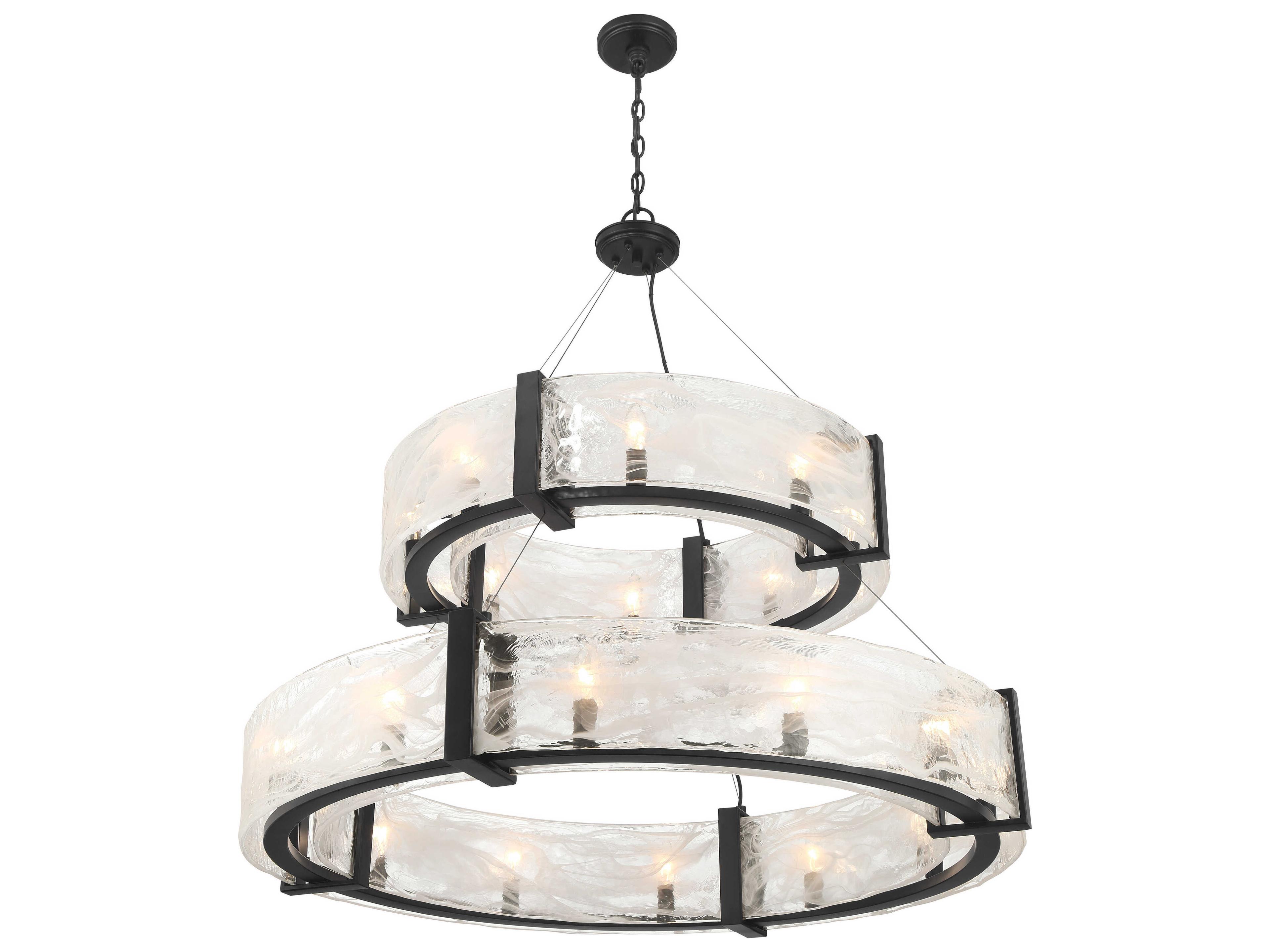 Minka Lavery Cloud Break 20-Light Coal Black Round Tiered Pendant