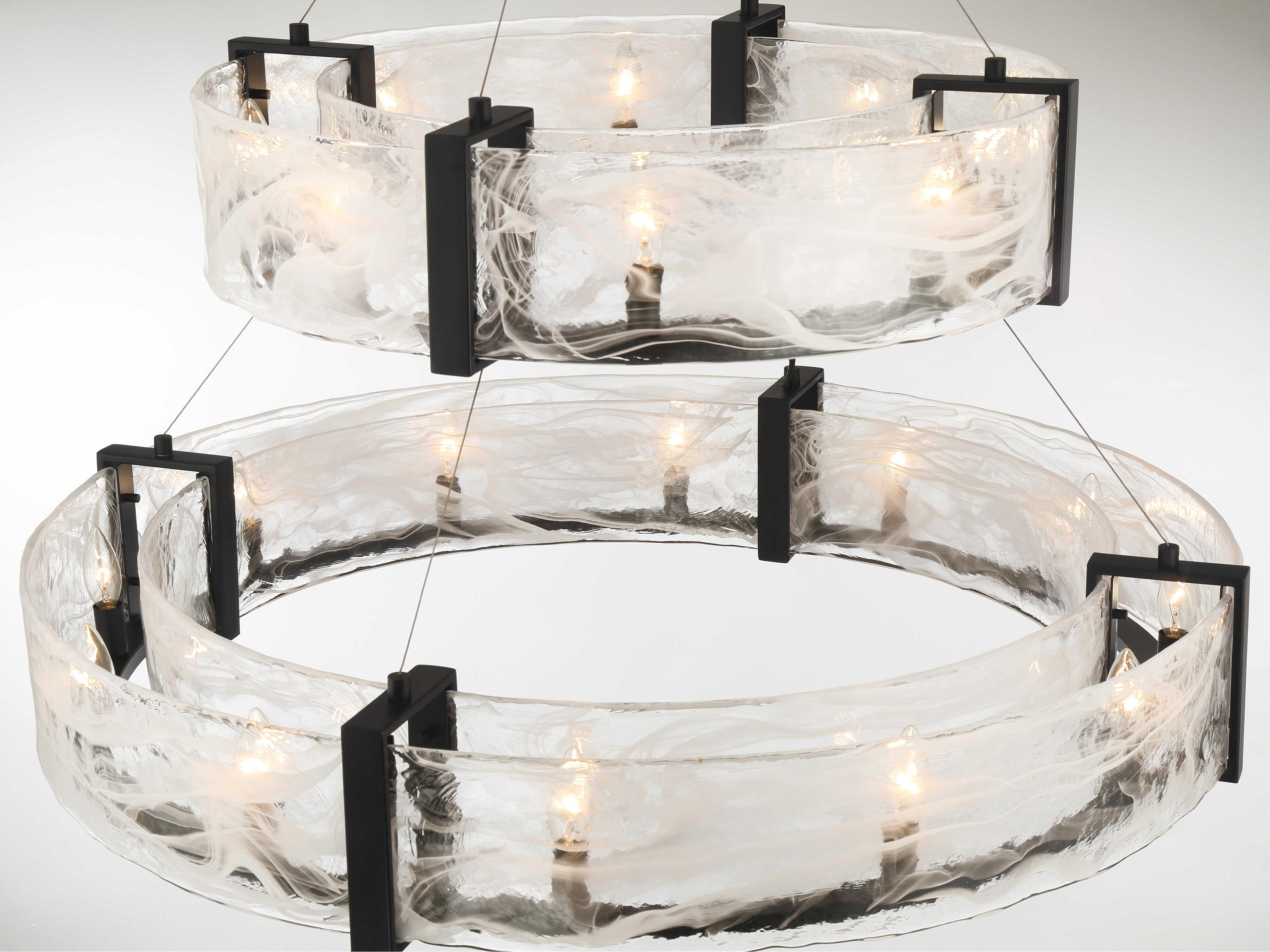 Minka Lavery Cloud Break 20-Light Coal Black Round Tiered Pendant