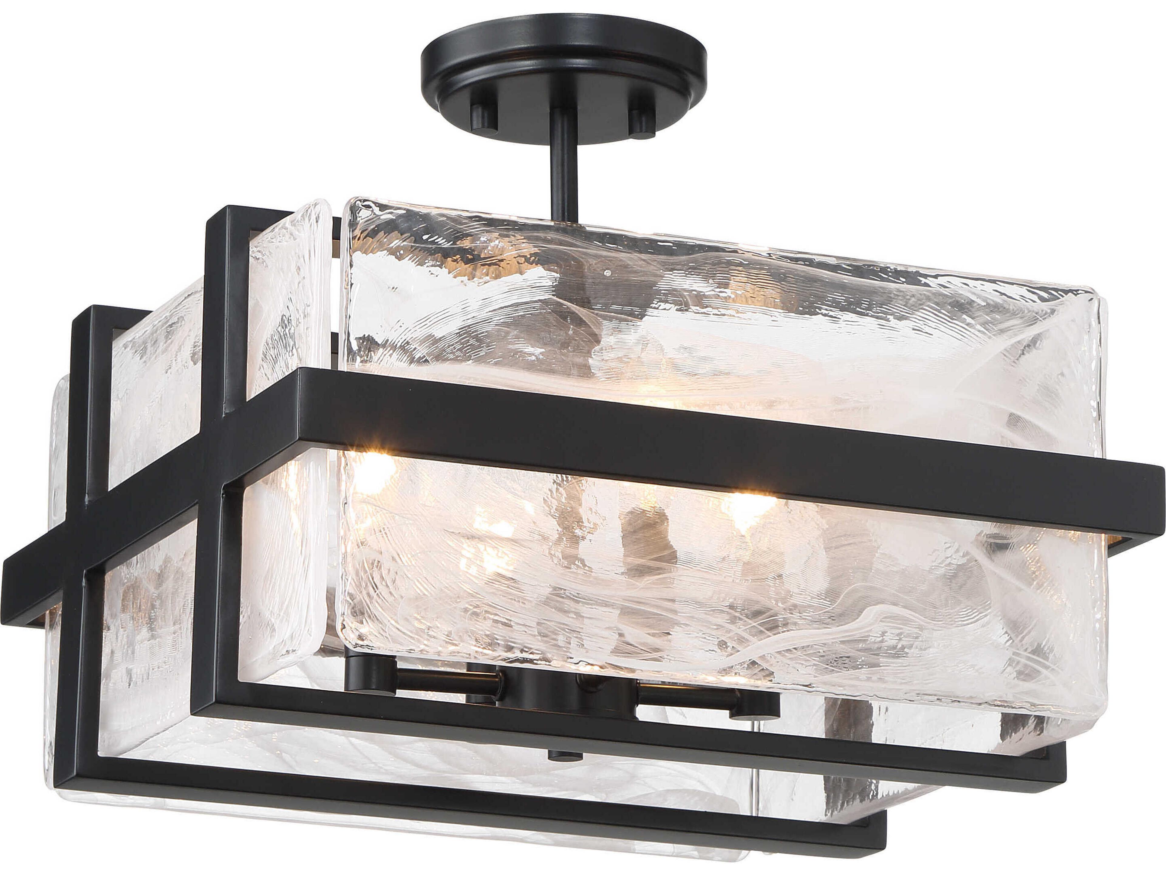 Minka Lavery Cloud Break 4-Light Coal Black Semi Flush Mount