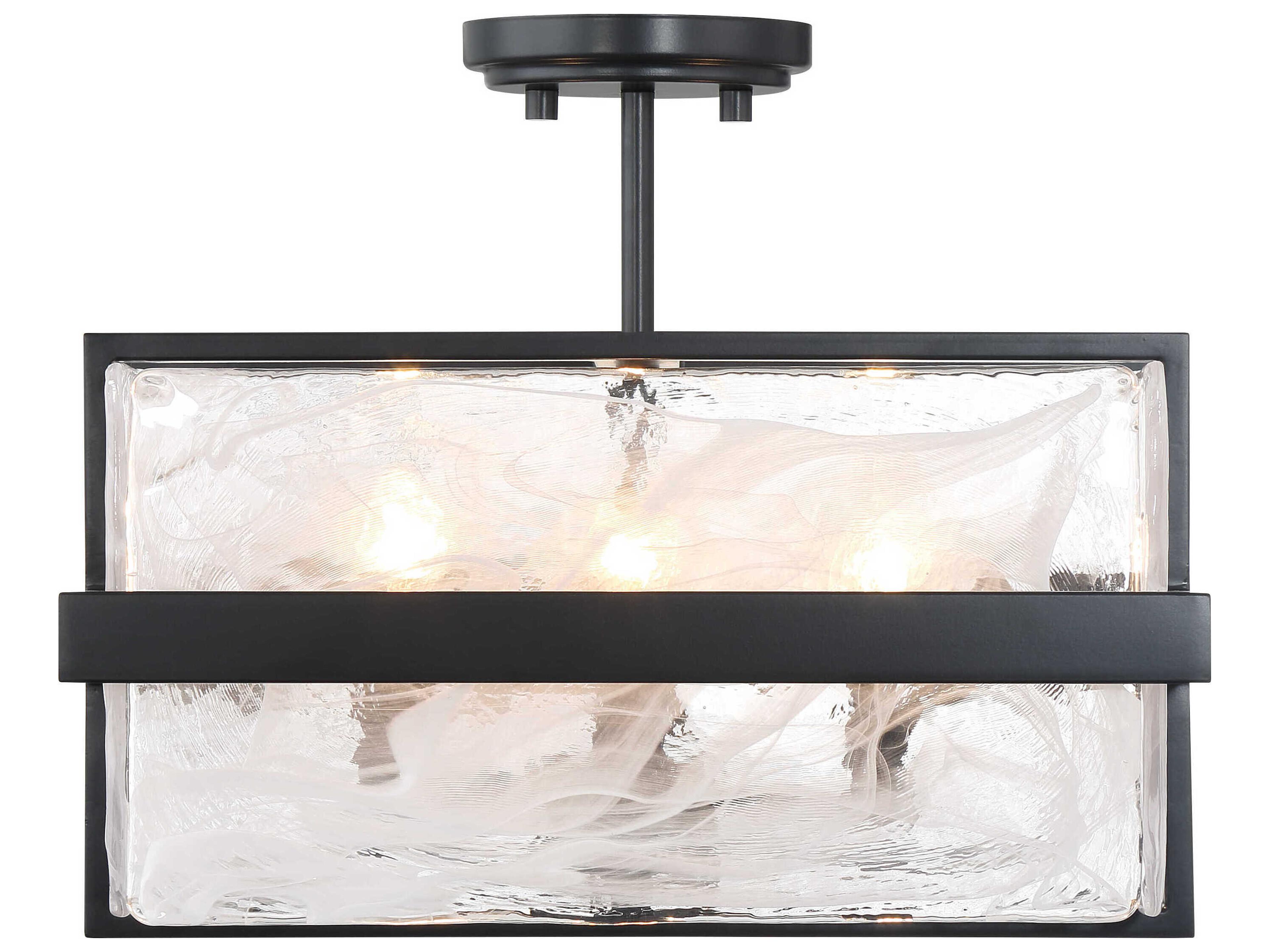 Minka Lavery Cloud Break 4-Light Coal Black Semi Flush Mount