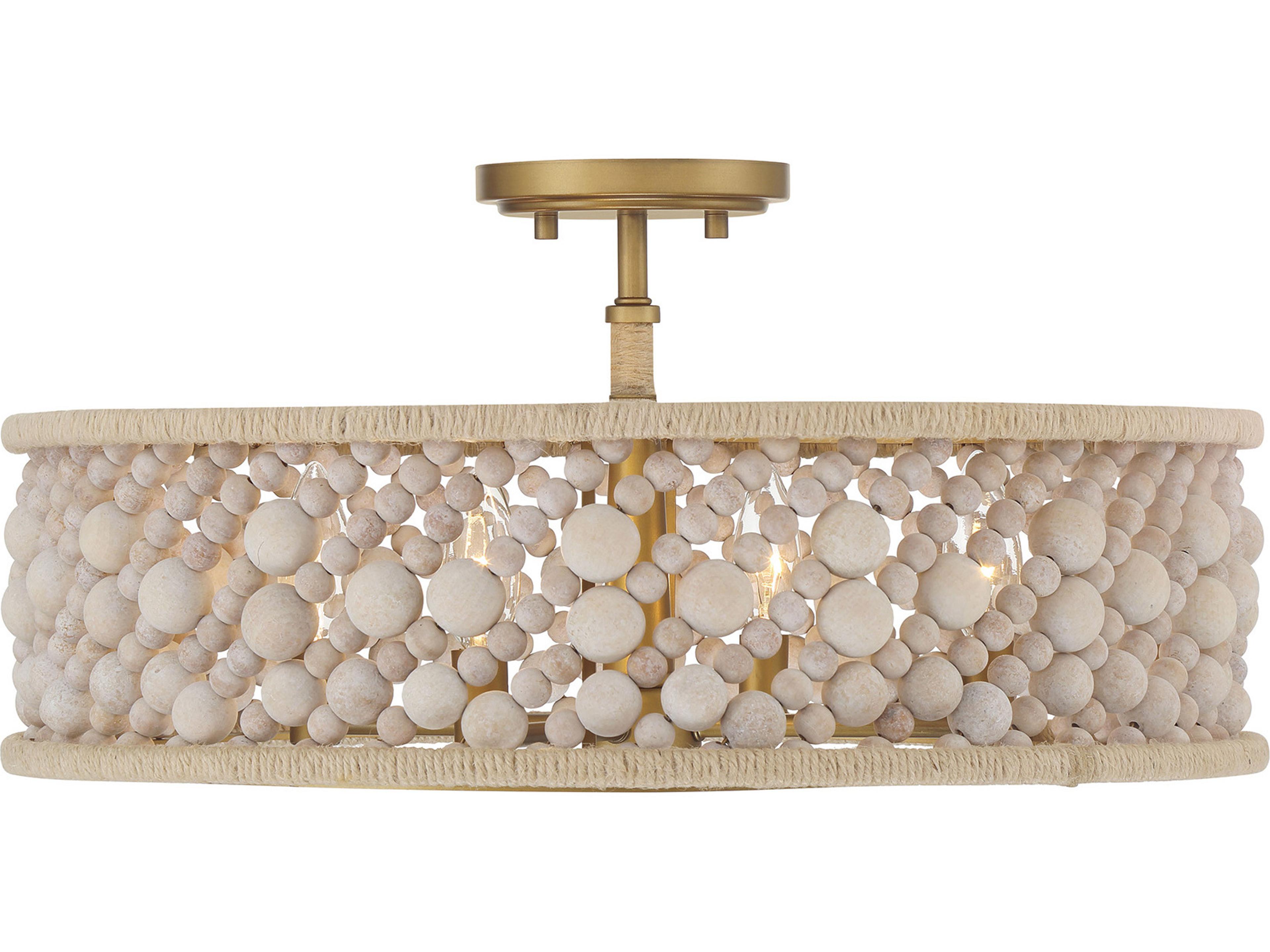 Minka Lavery Horsmore 4-Light Painted Legacy Brass Drum Semi Flush Mount