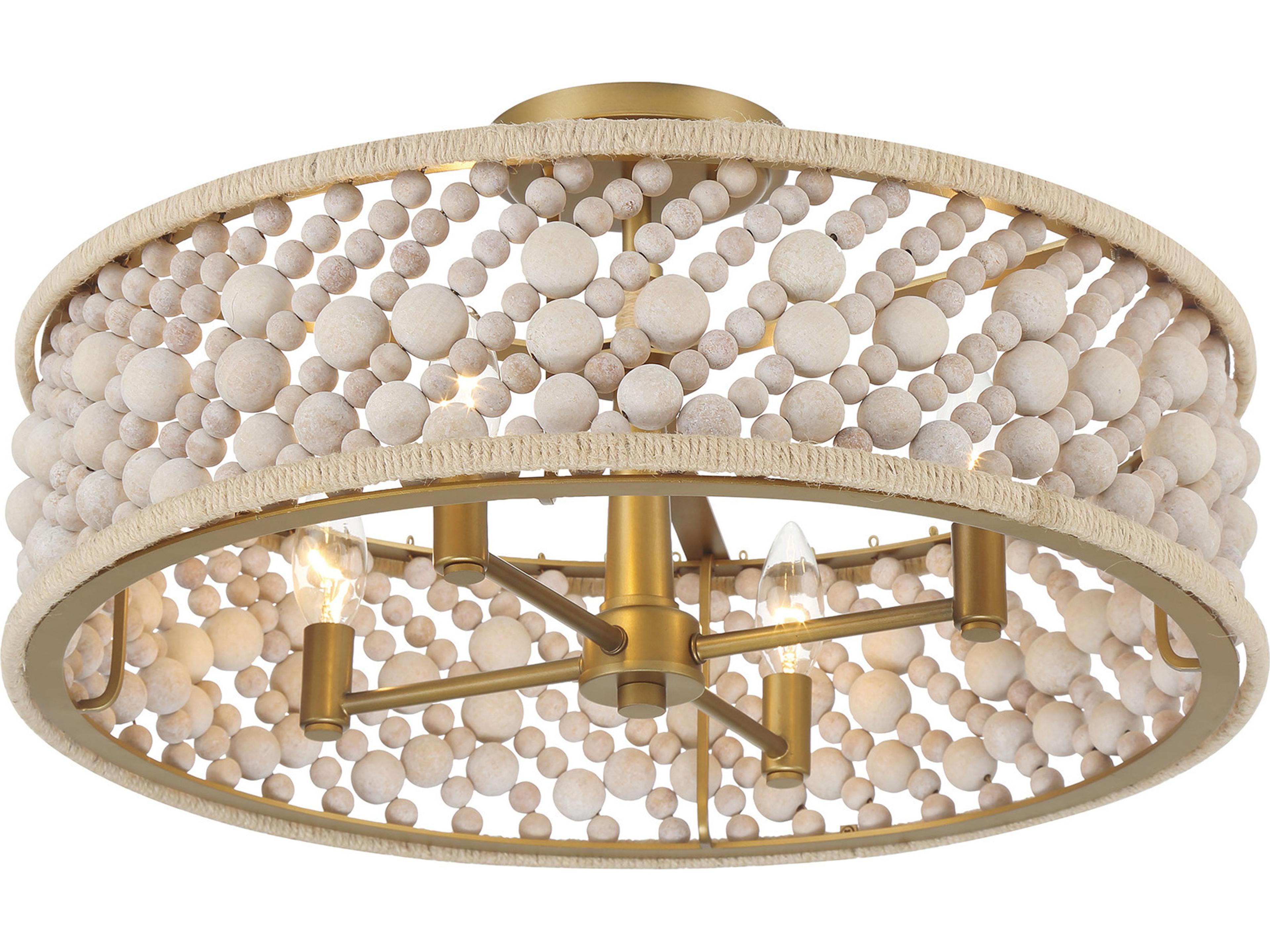 Minka Lavery Horsmore 4-Light Painted Legacy Brass Drum Semi Flush Mount