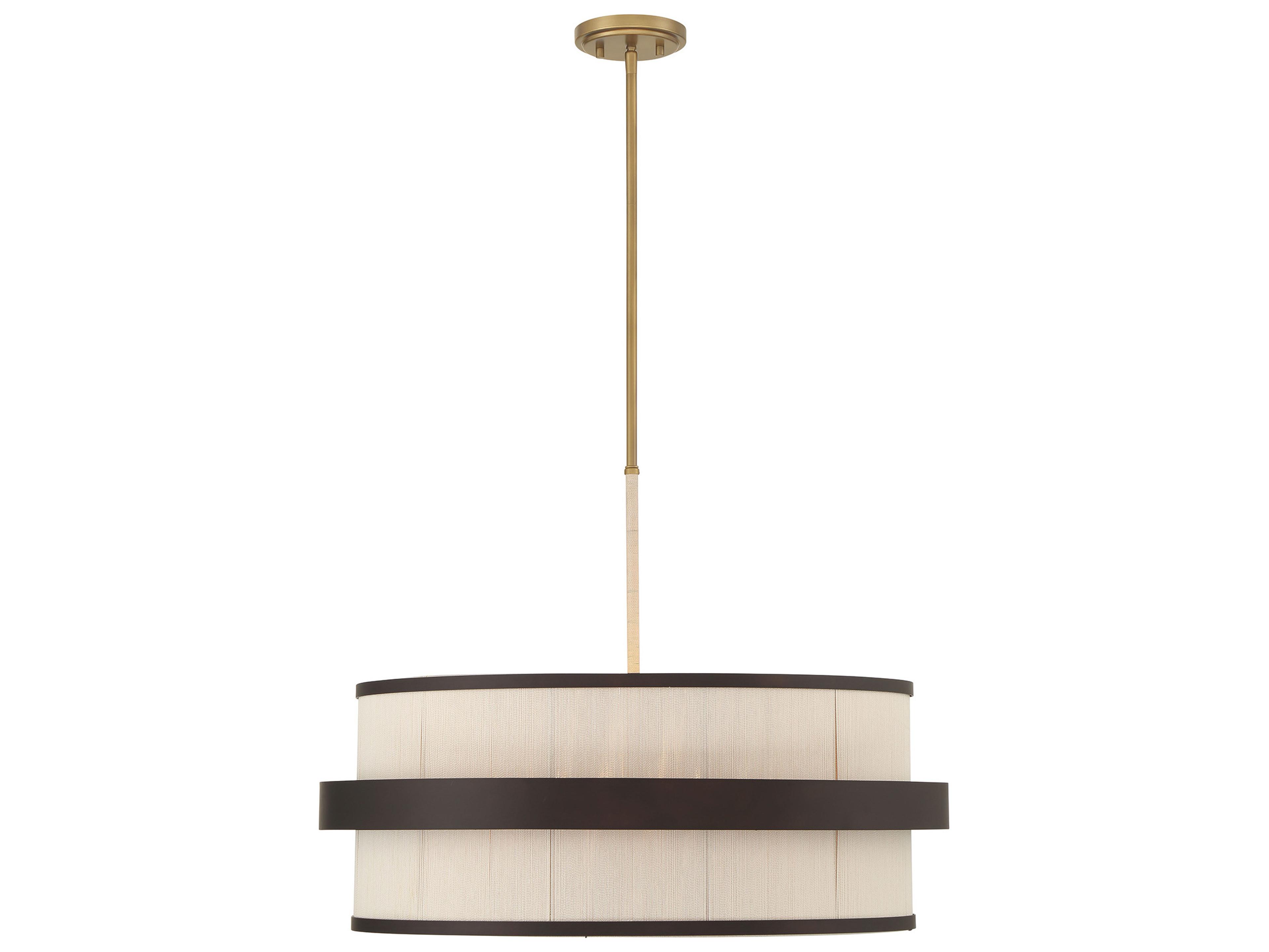 Harbor Wrap 6-Light Painted Legacy Brass Dark Matte Black Drum Pendant