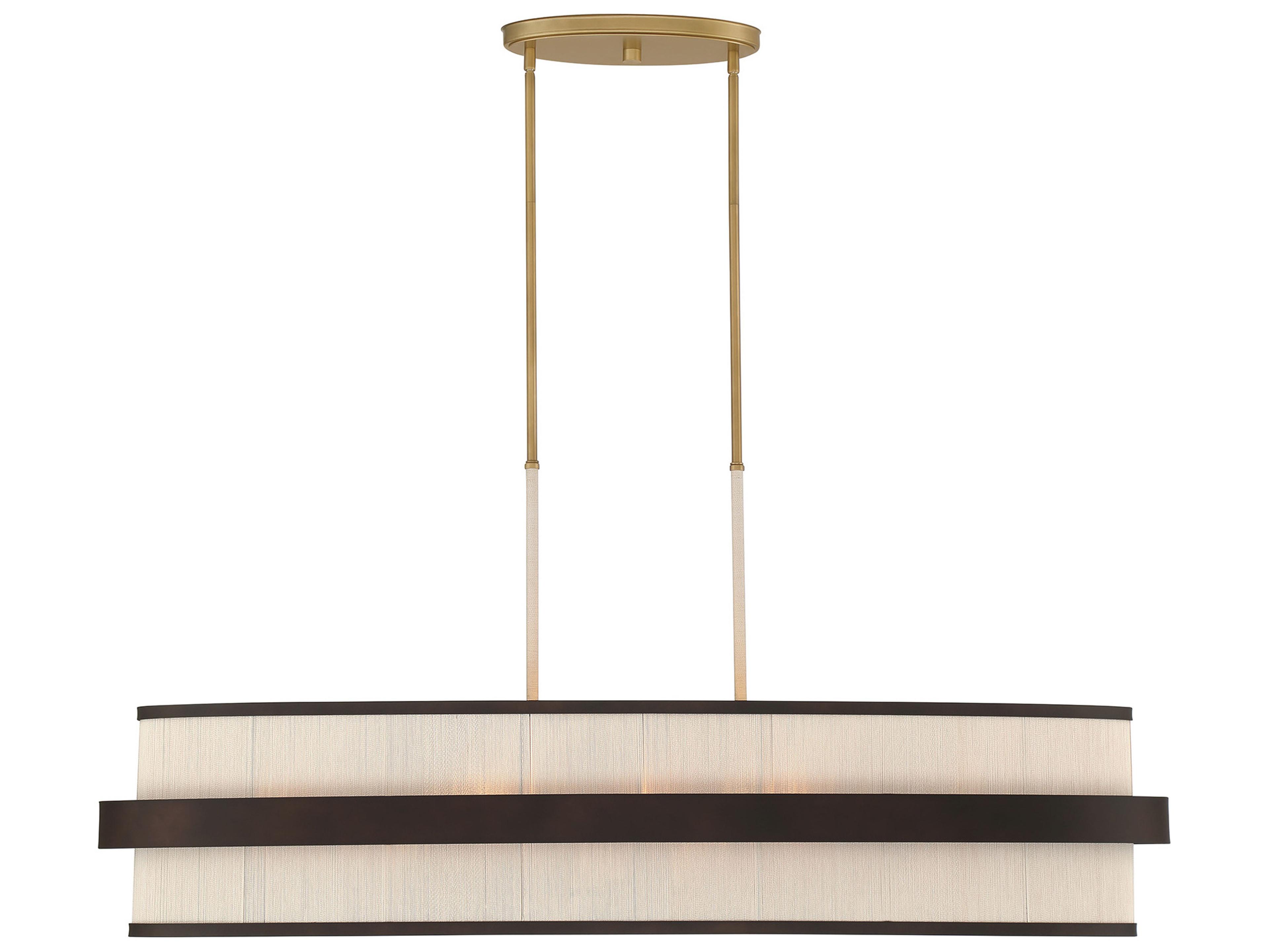 Harbor Wrap 8-Light Painted Legacy Brass Dark Matte Black Brown Island Pendant