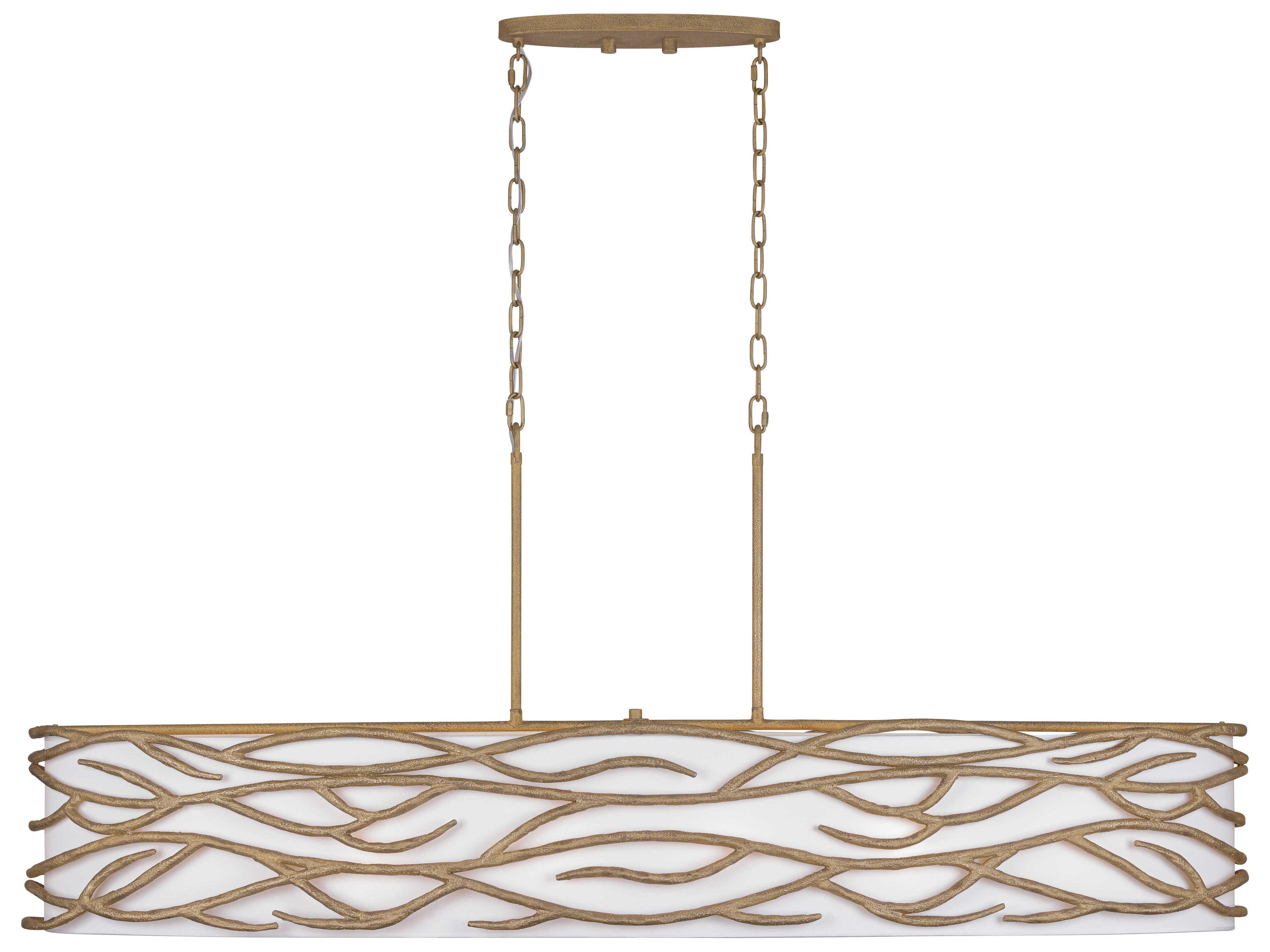 Branch Reality 10-Light Textured Ashen Gold Island Pendant