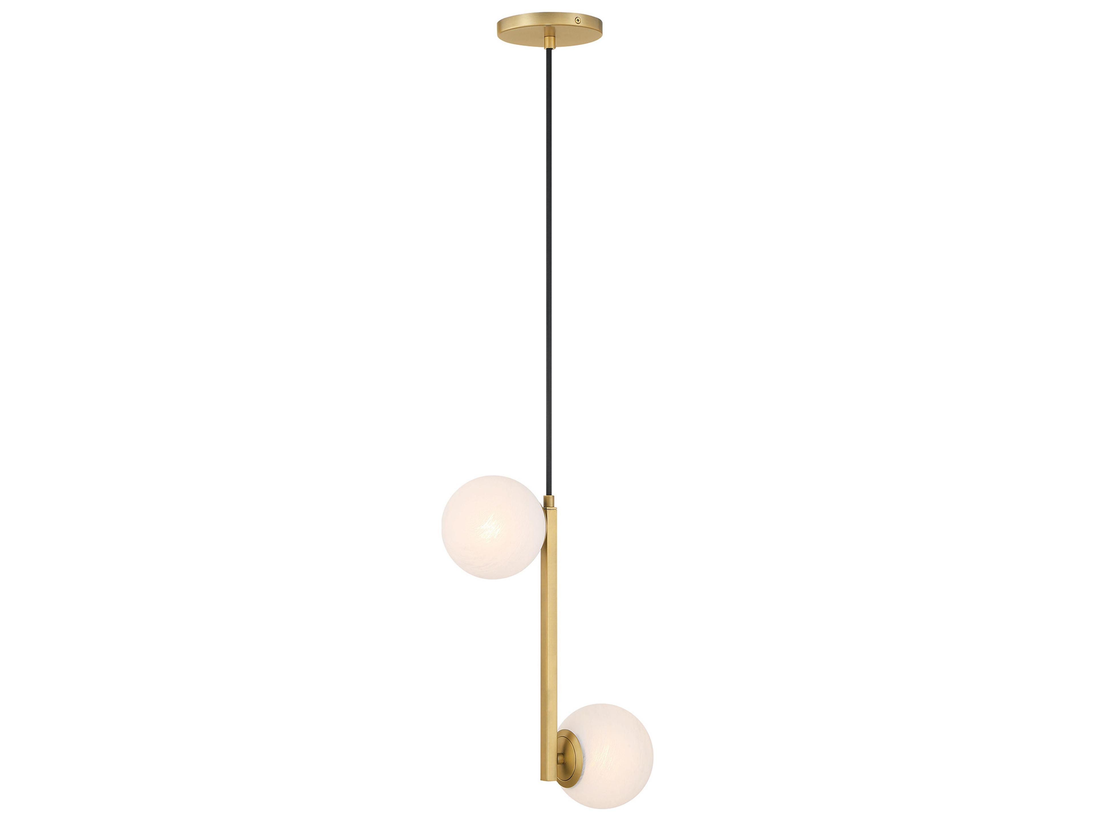 Curven 2-Light Legacy Brass Globe Mini Pendant