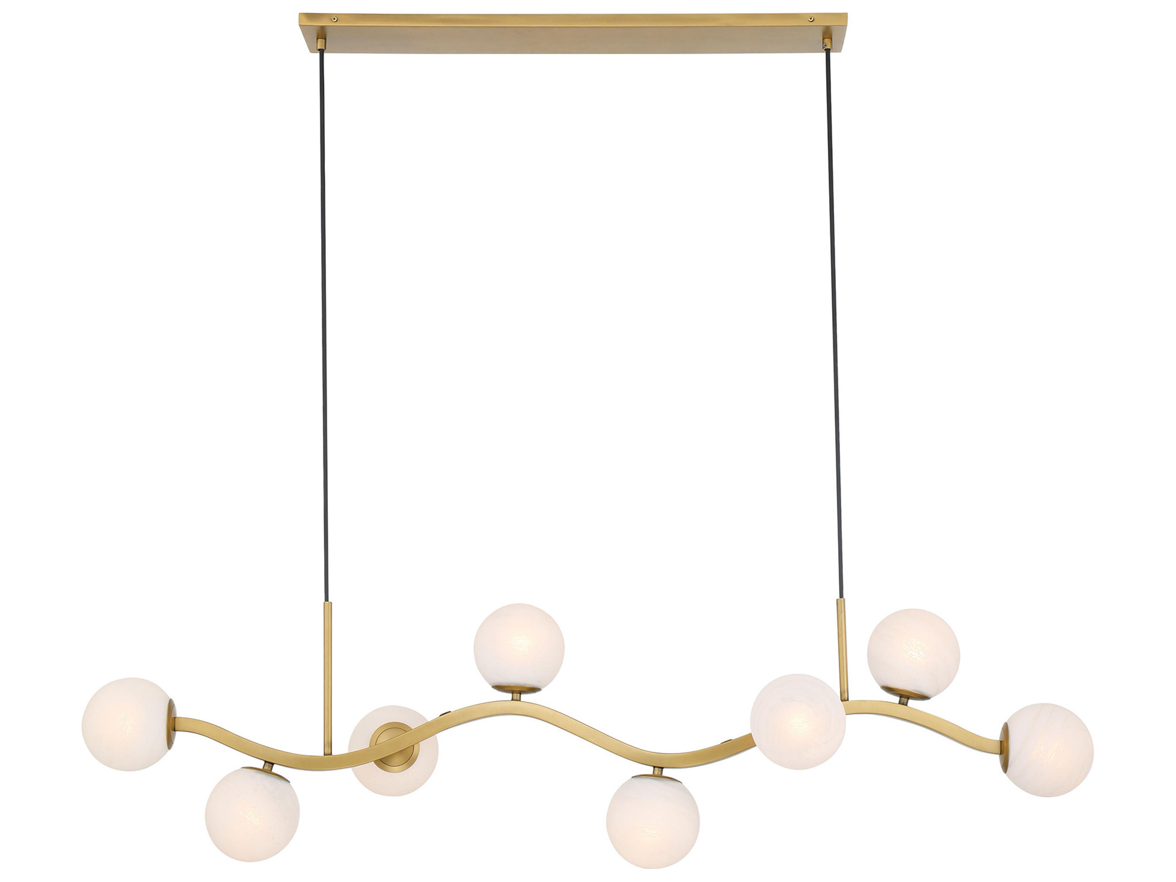 Curven 8-Light Legacy Brass Globe Island Pendant
