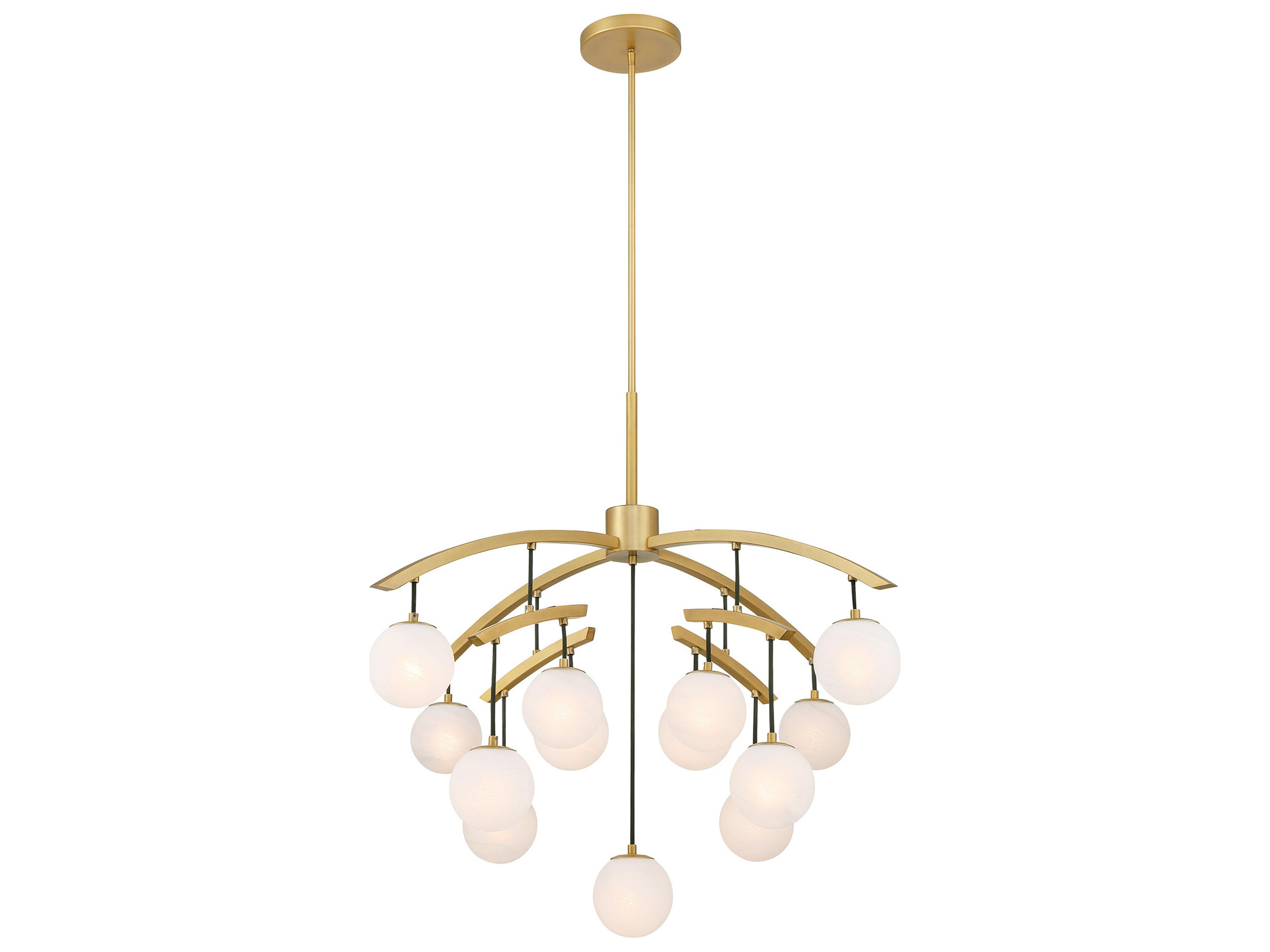 Curven 13-Light Legacy Brass Globe Chandelier