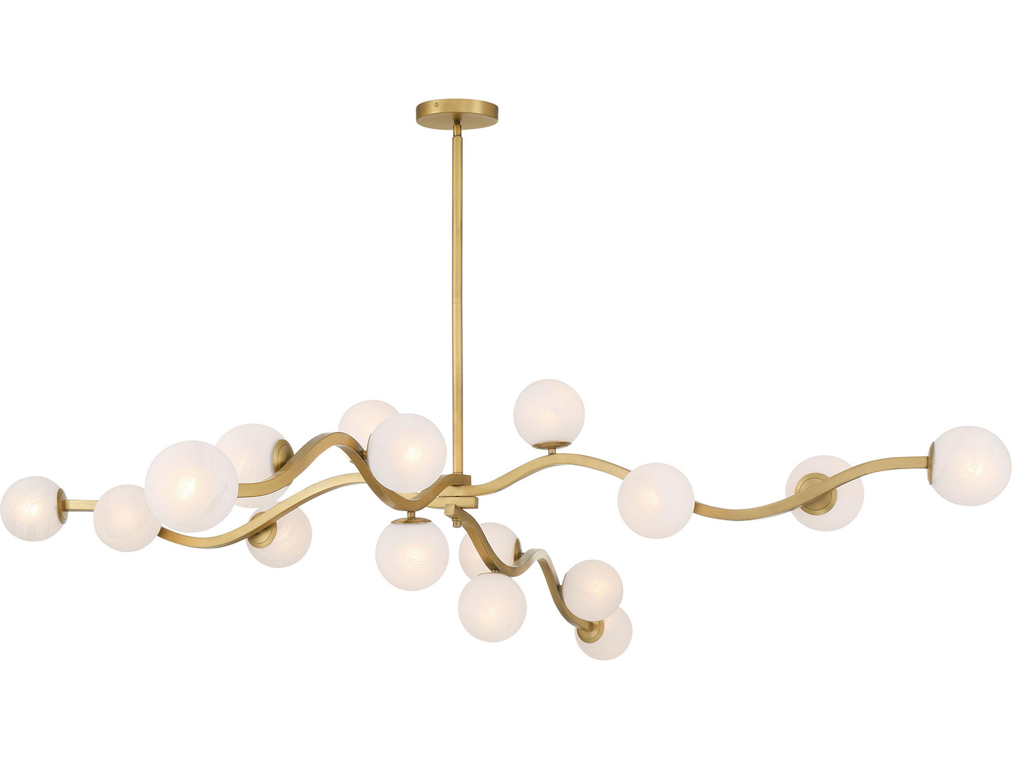 Curven 16-Light Legacy Brass Globe Island Pendant