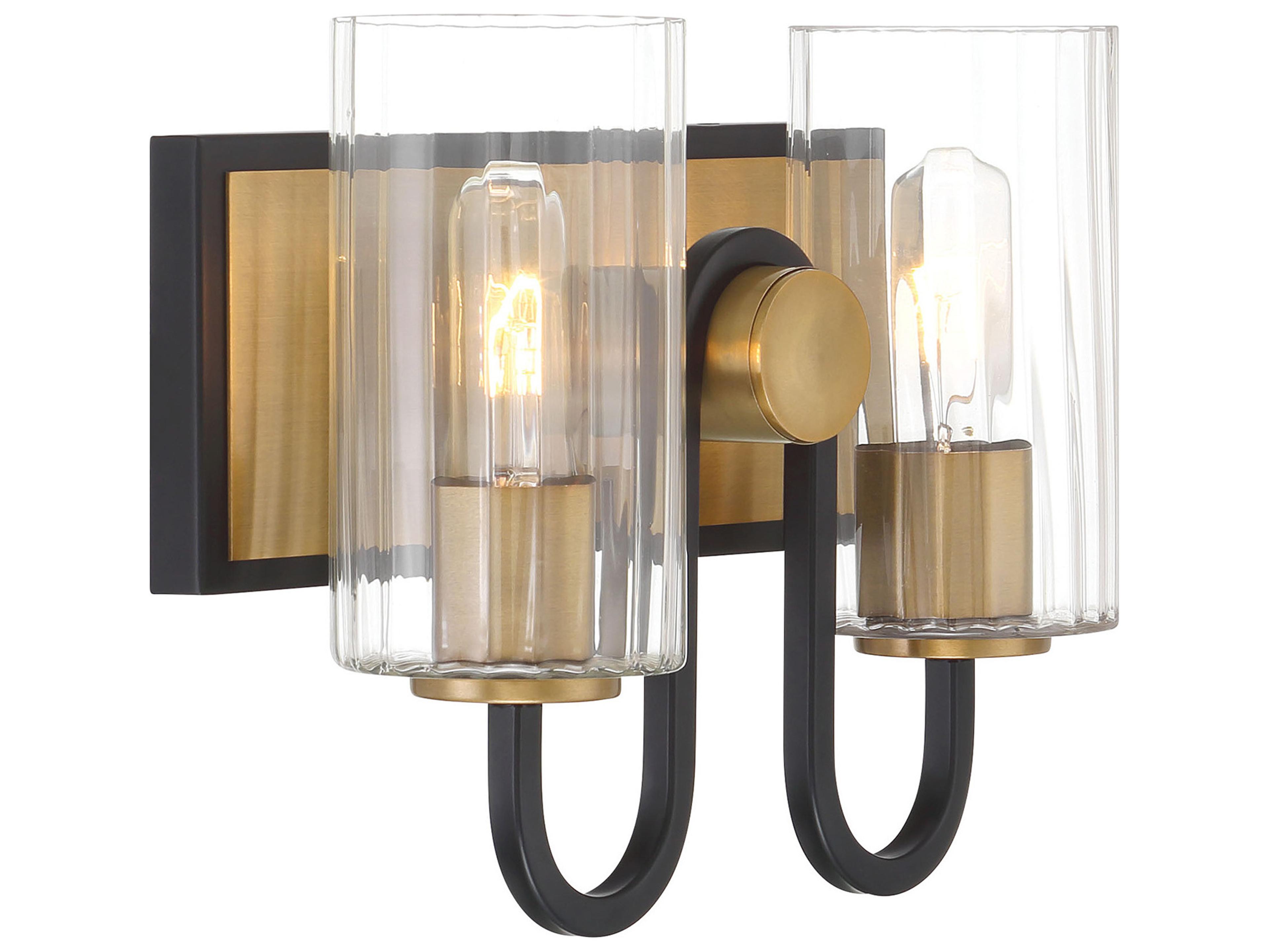 Minka Lavery Orla 2-Light Legacy Brass Dark Matte Black Vanity Light