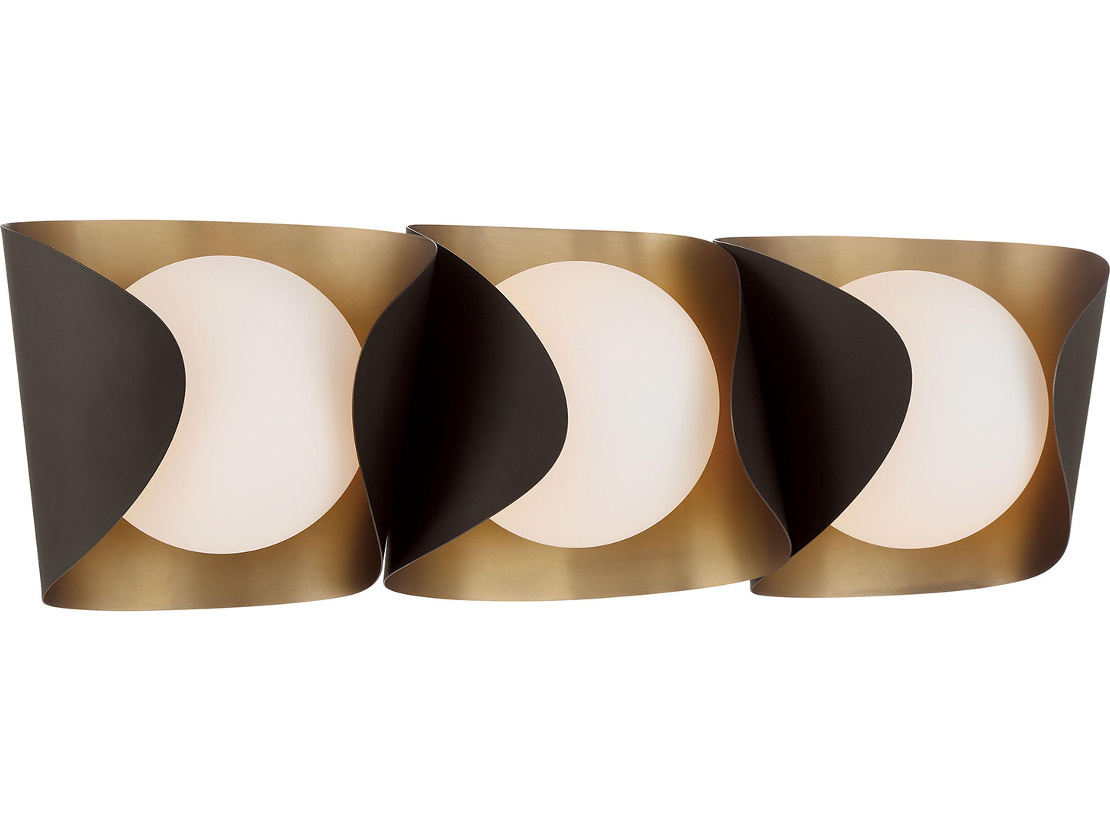 Flare 3-Light Legacy Brass Dark Bronze Vanity Light