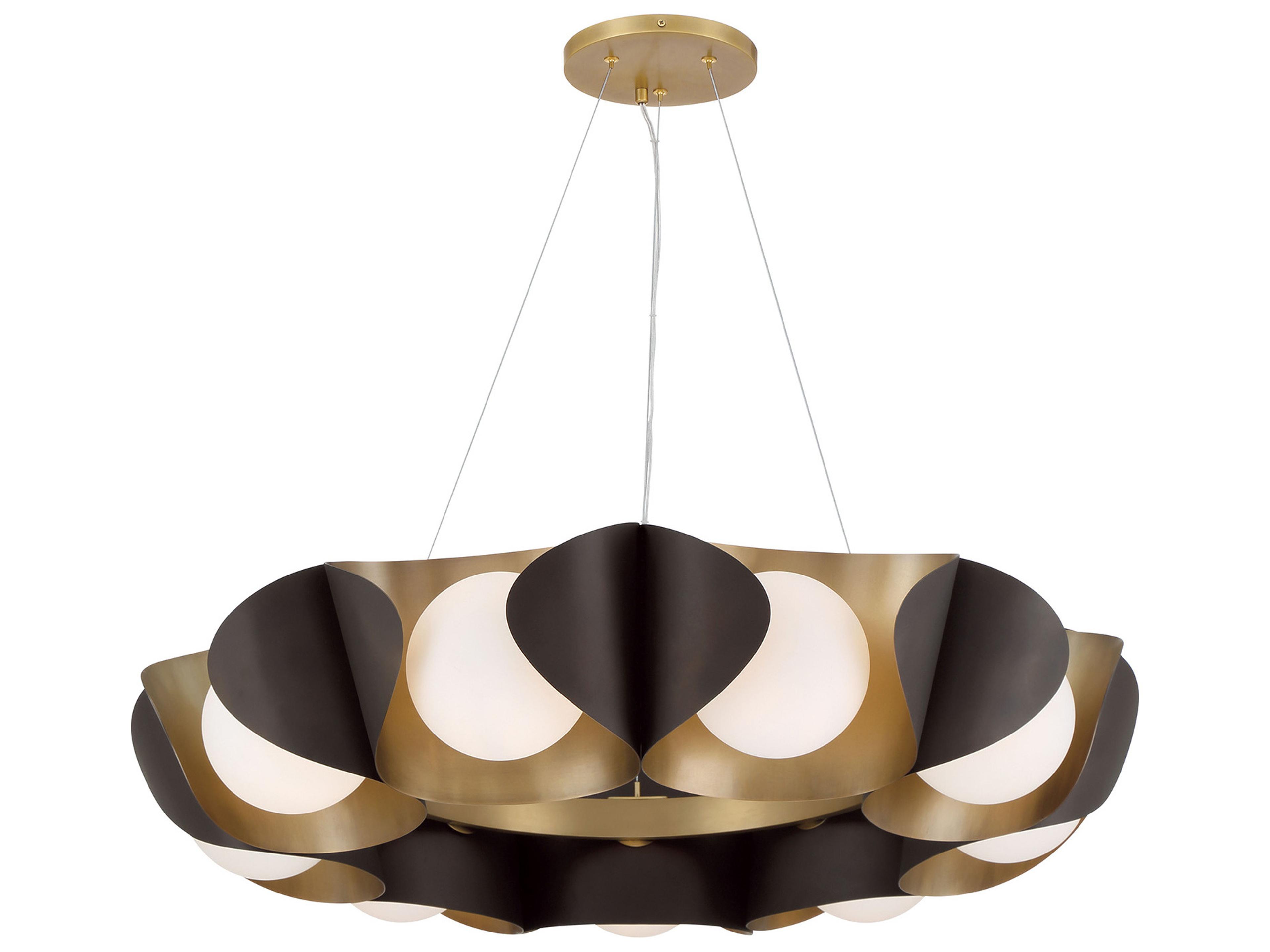 Minka Lavery Flare 9-Light Legacy Brass Dark Bronze Round Pendant