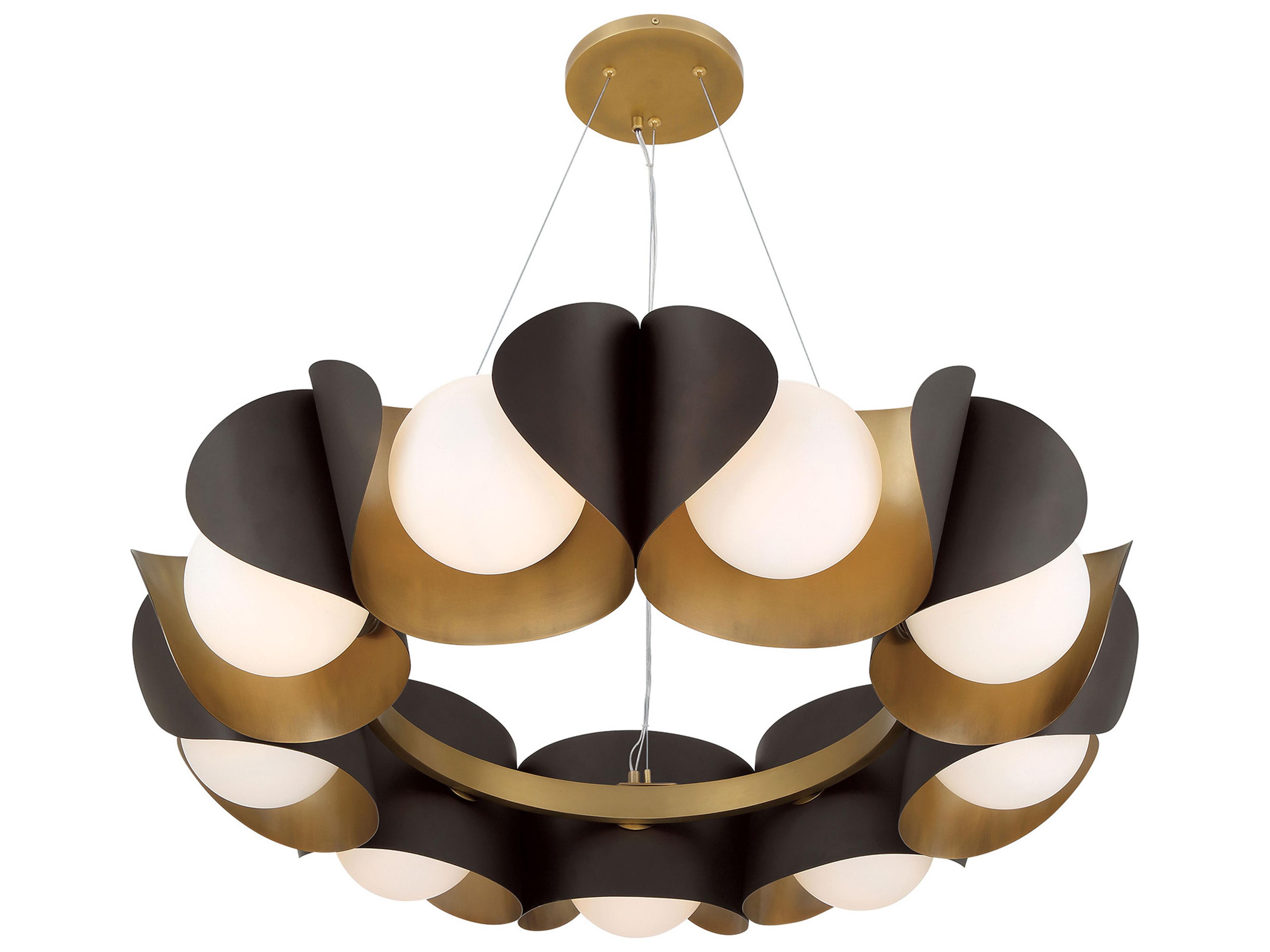 Minka Lavery Flare 9-Light Legacy Brass Dark Bronze Round Pendant
