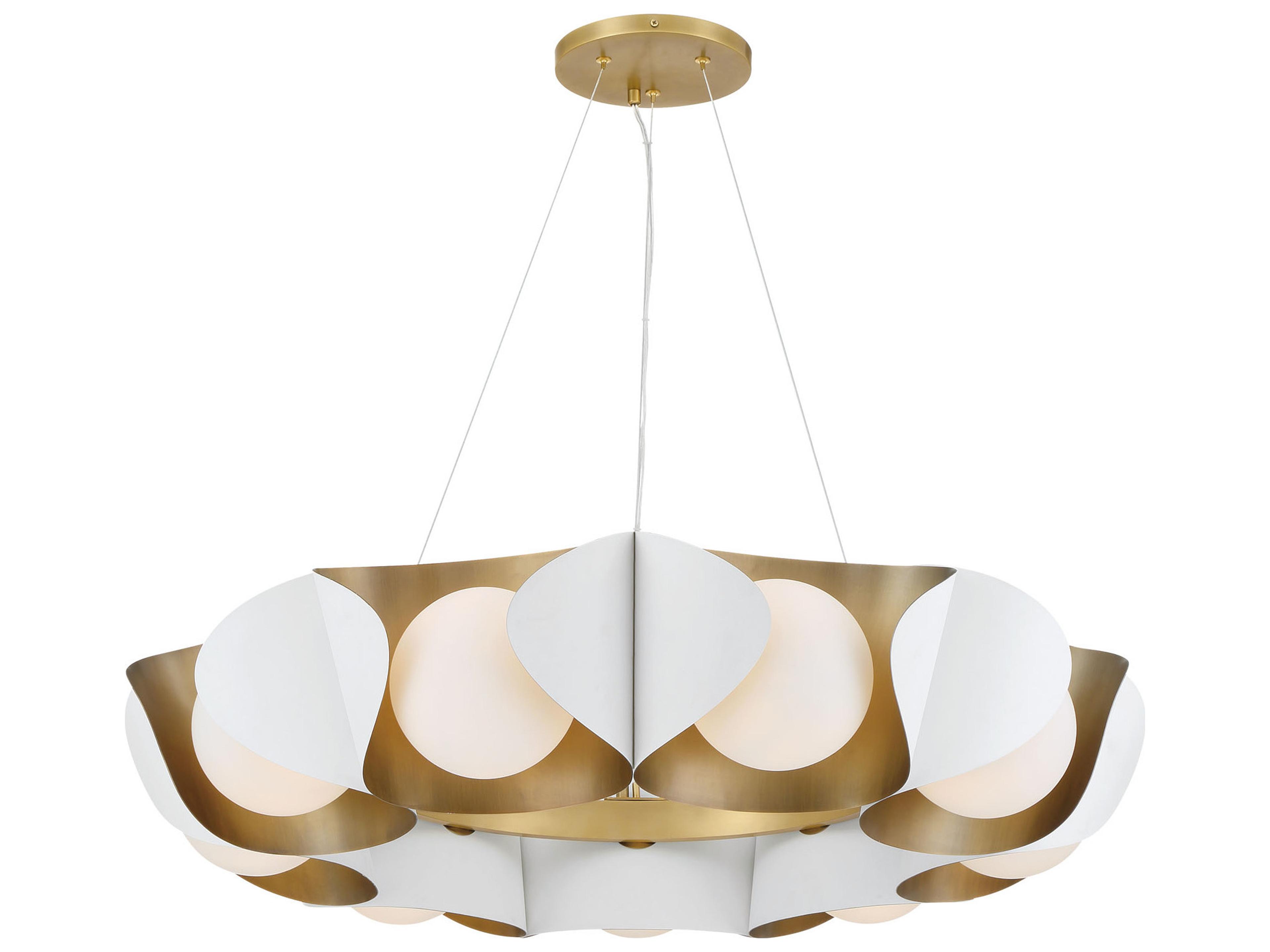 Minka Lavery Flare 9-Light Sand White Round Pendant