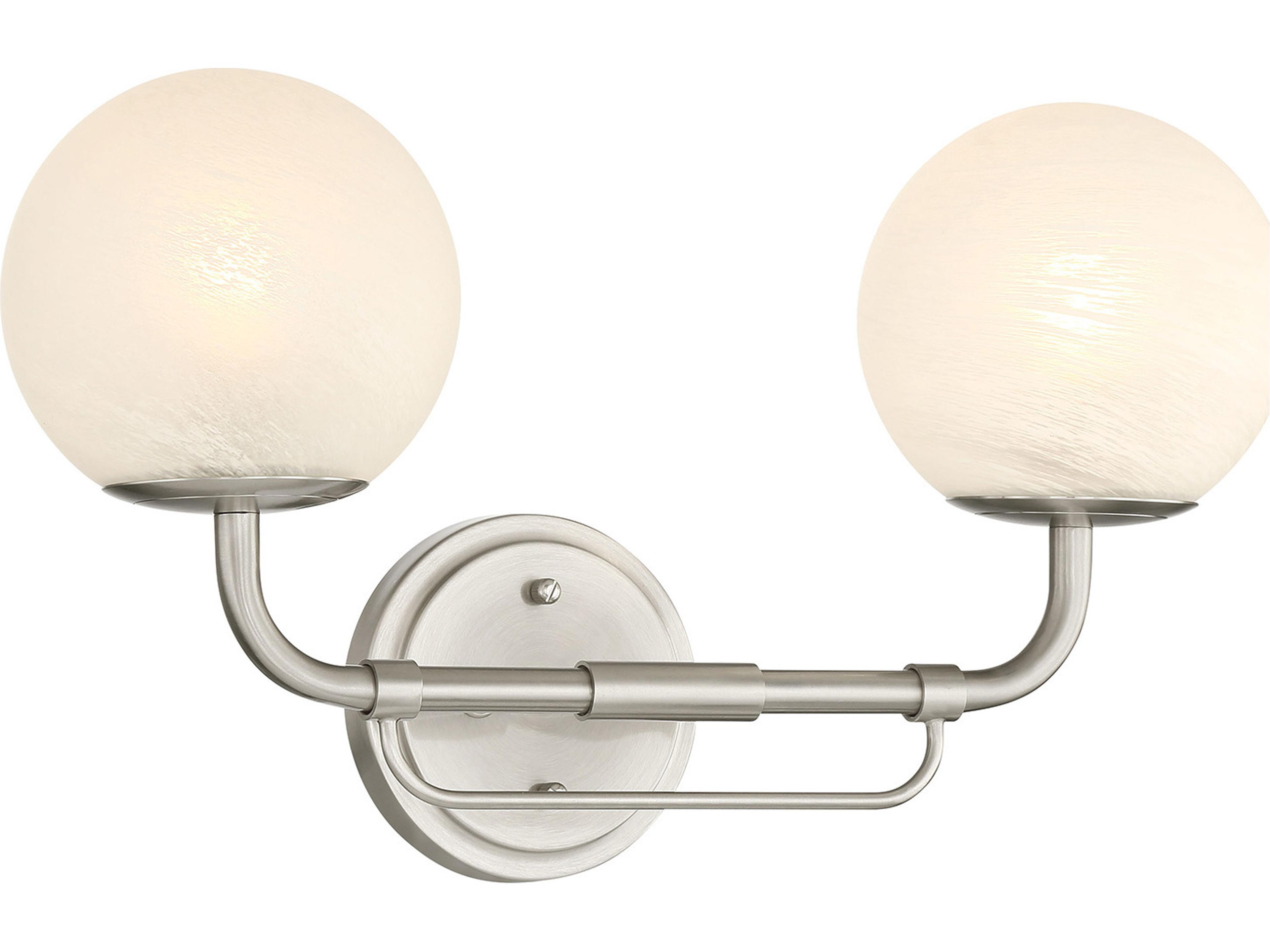 Whitehall 2-Light Brushed Nickel Vanity Light