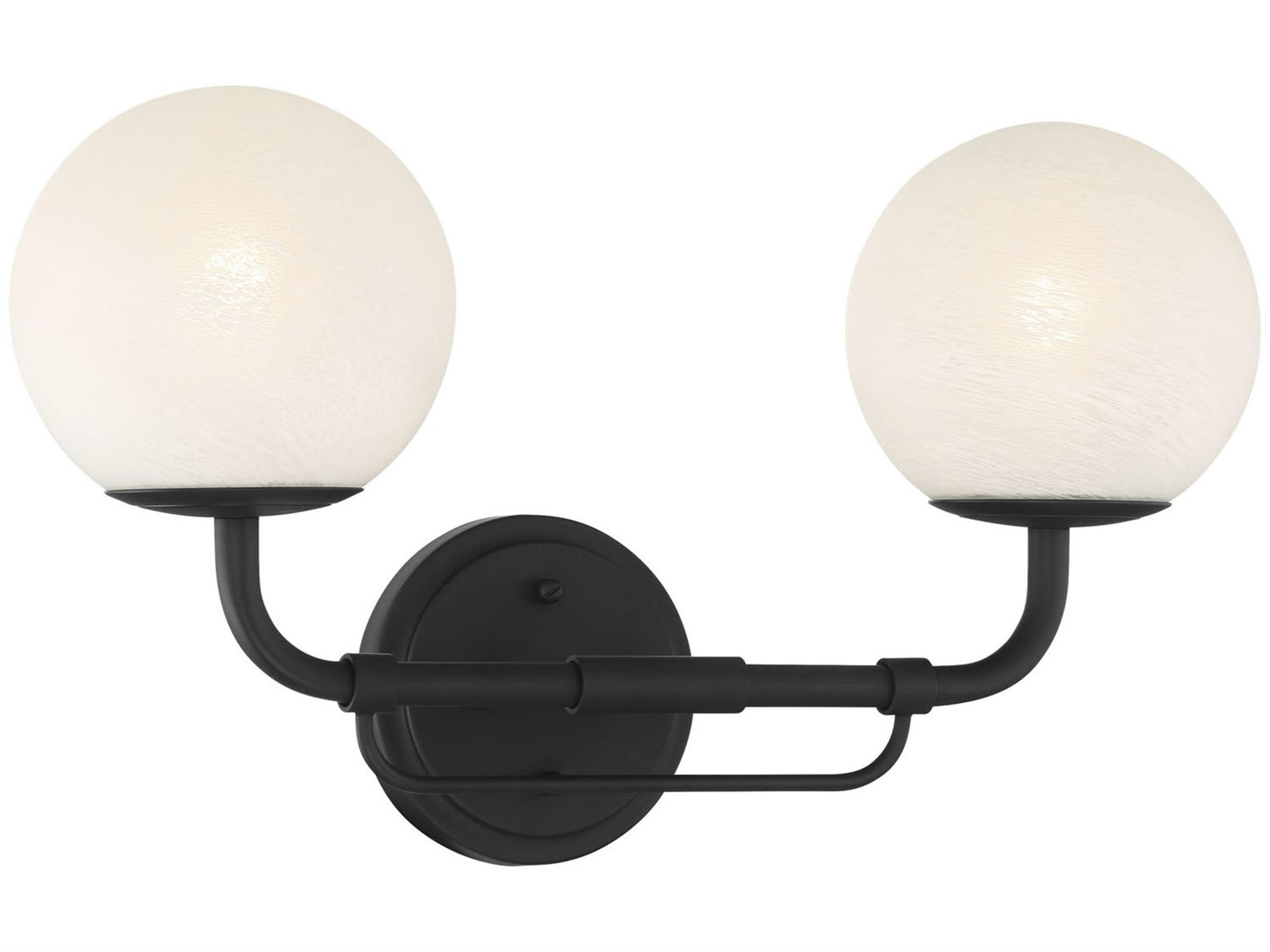 Whitehall 2-Light Dark Matte Black Vanity Light