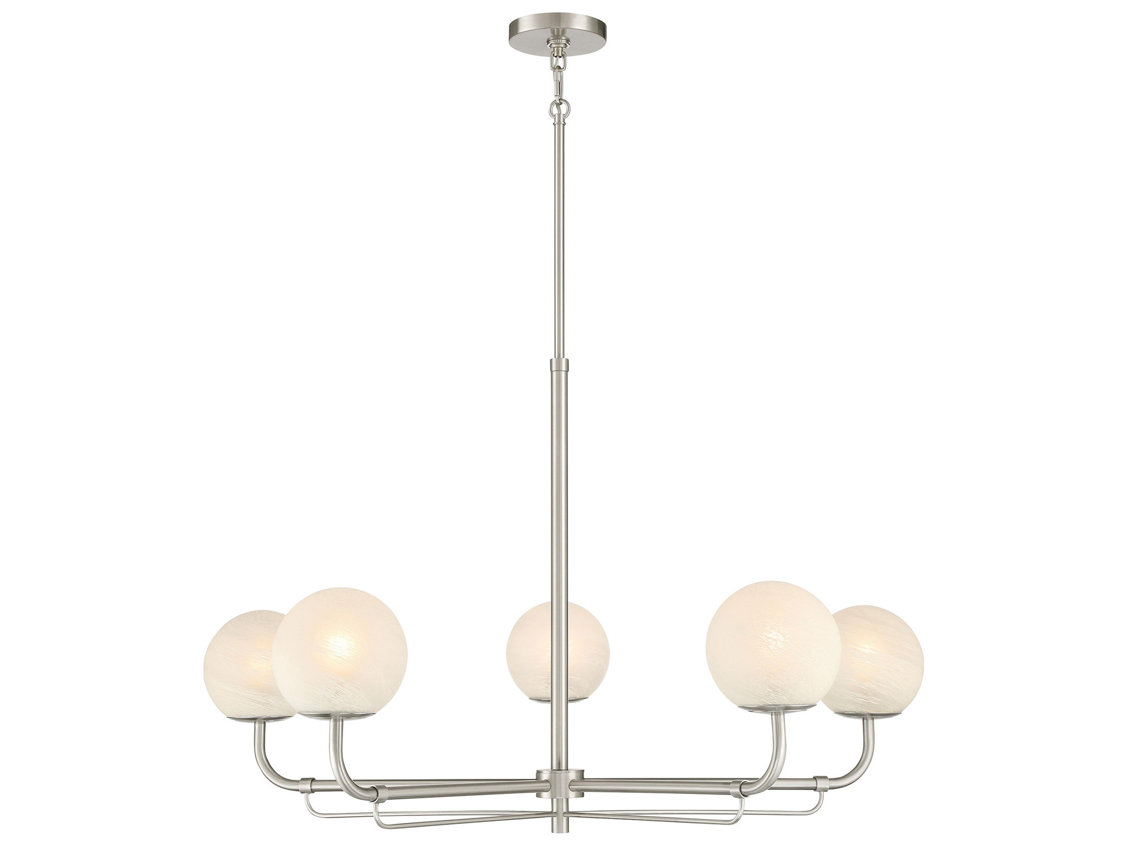 Whitehall 5-Light Brushed Nickel Globe Chandelier