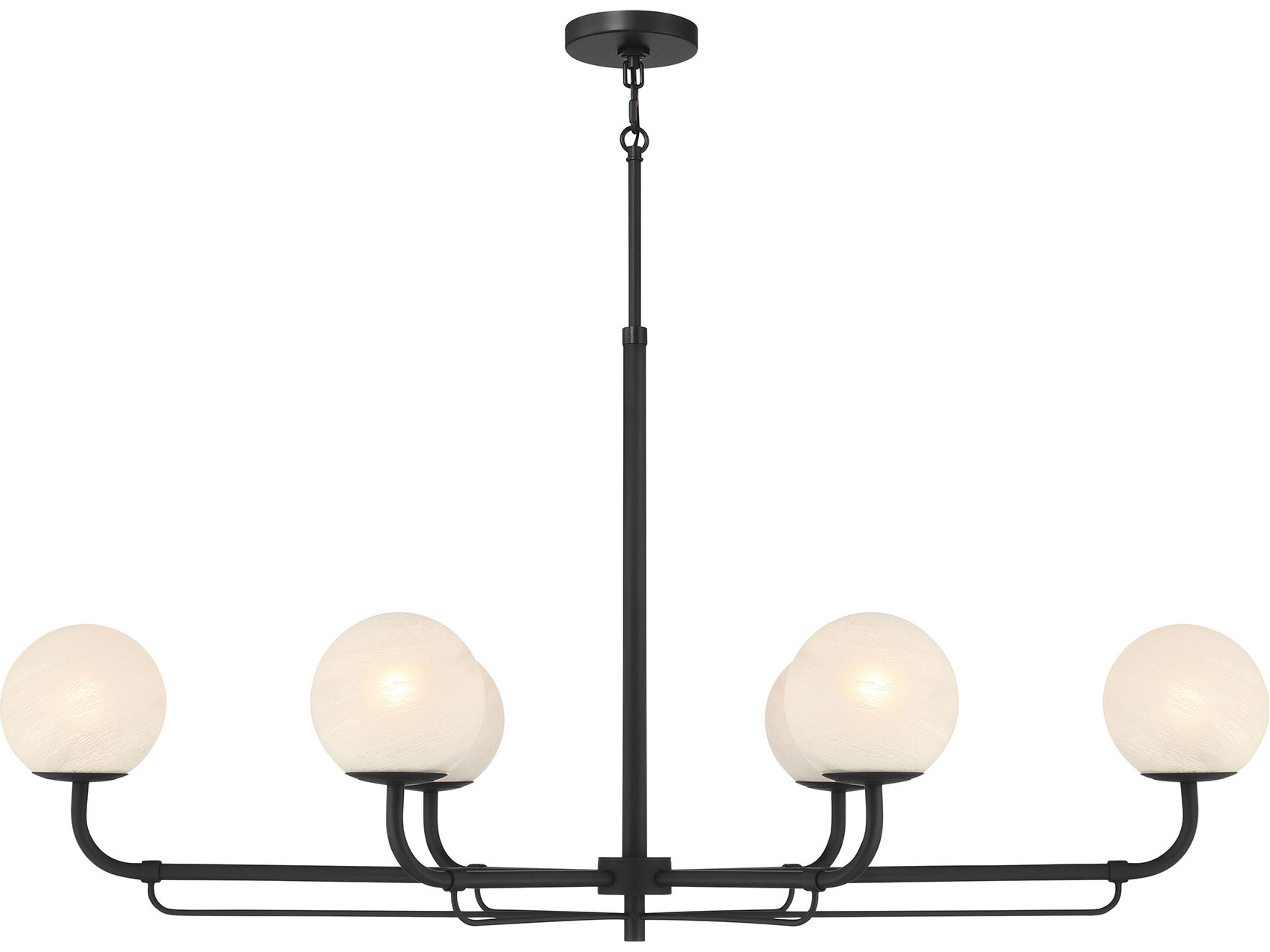 Whitehall 6-Light Dark Matte Black Globe Island Pendant