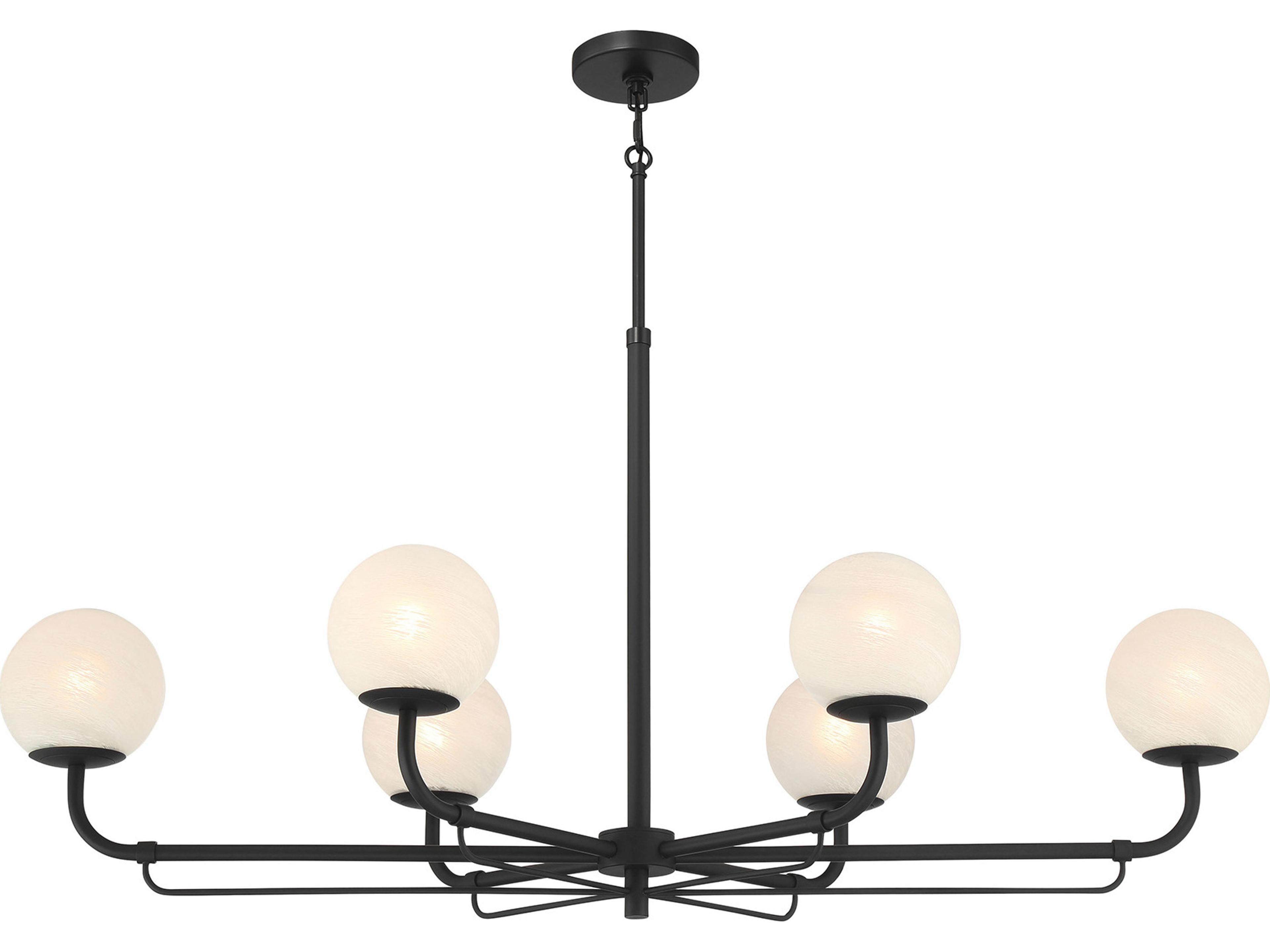 Minka Lavery Whitehall 6-Light Dark Matte Black Globe Island Pendant