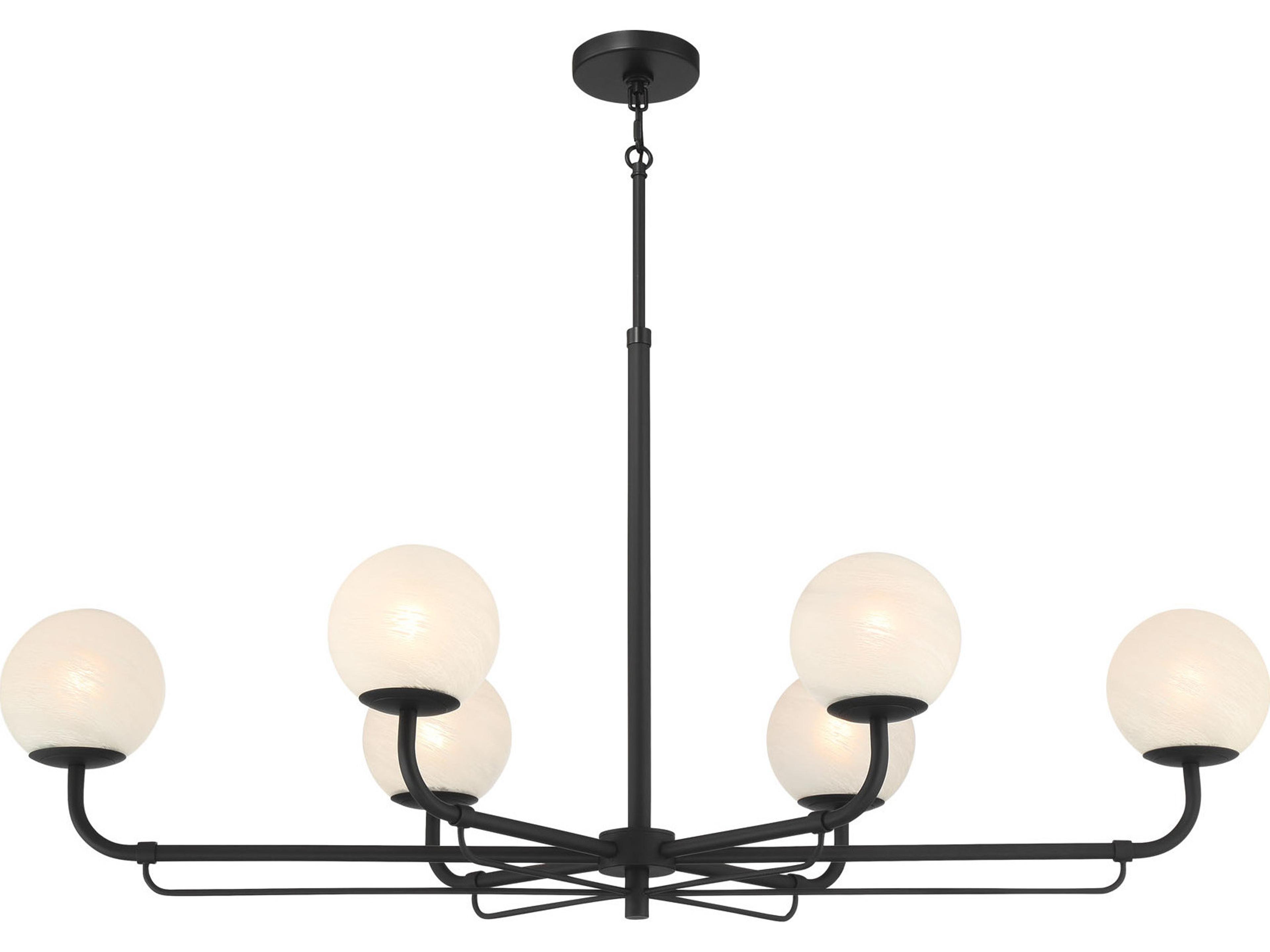 Minka Lavery Whitehall 6-Light Dark Matte Black Globe Island Pendant