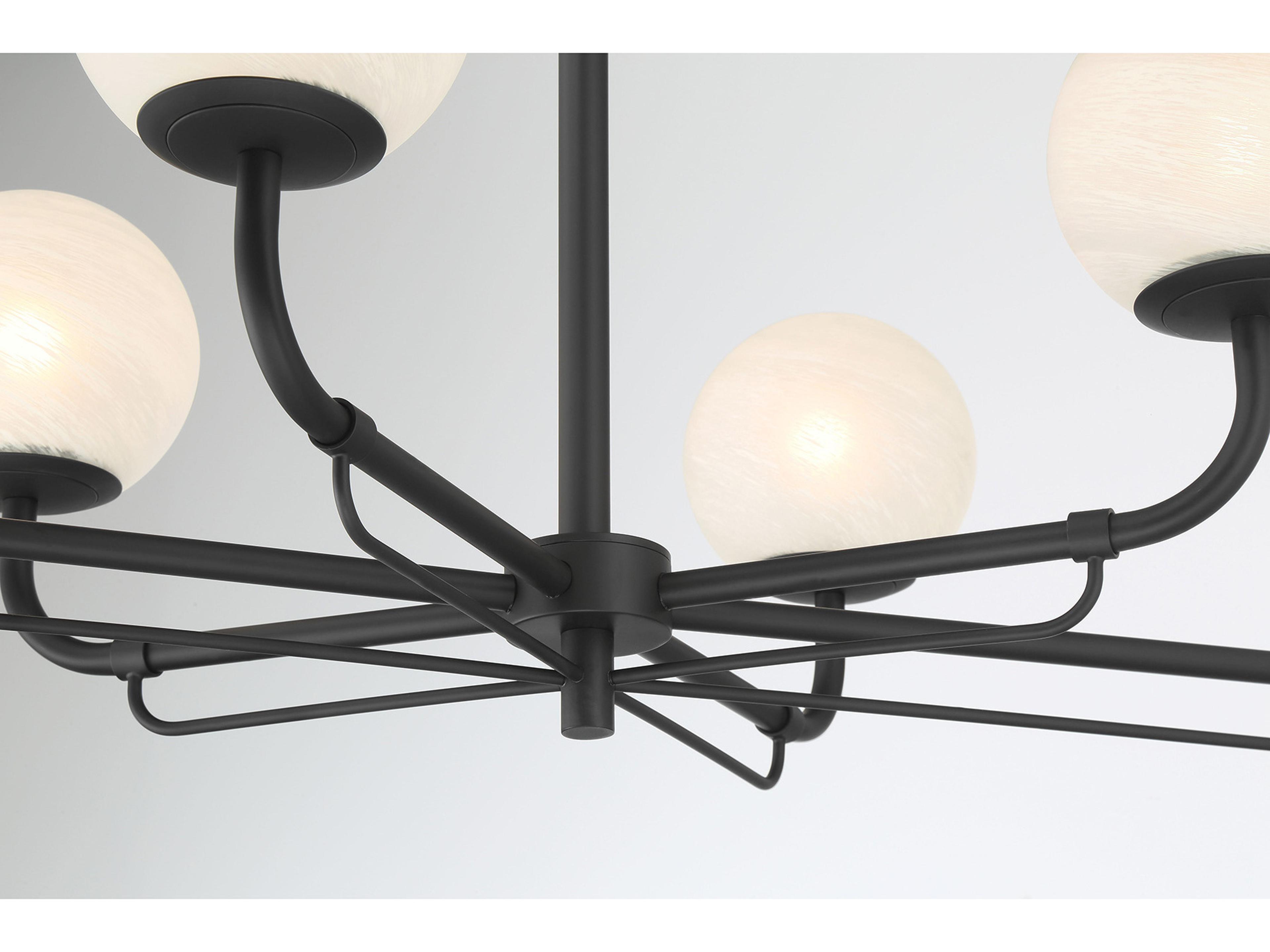 Minka Lavery Whitehall 6-Light Dark Matte Black Globe Island Pendant