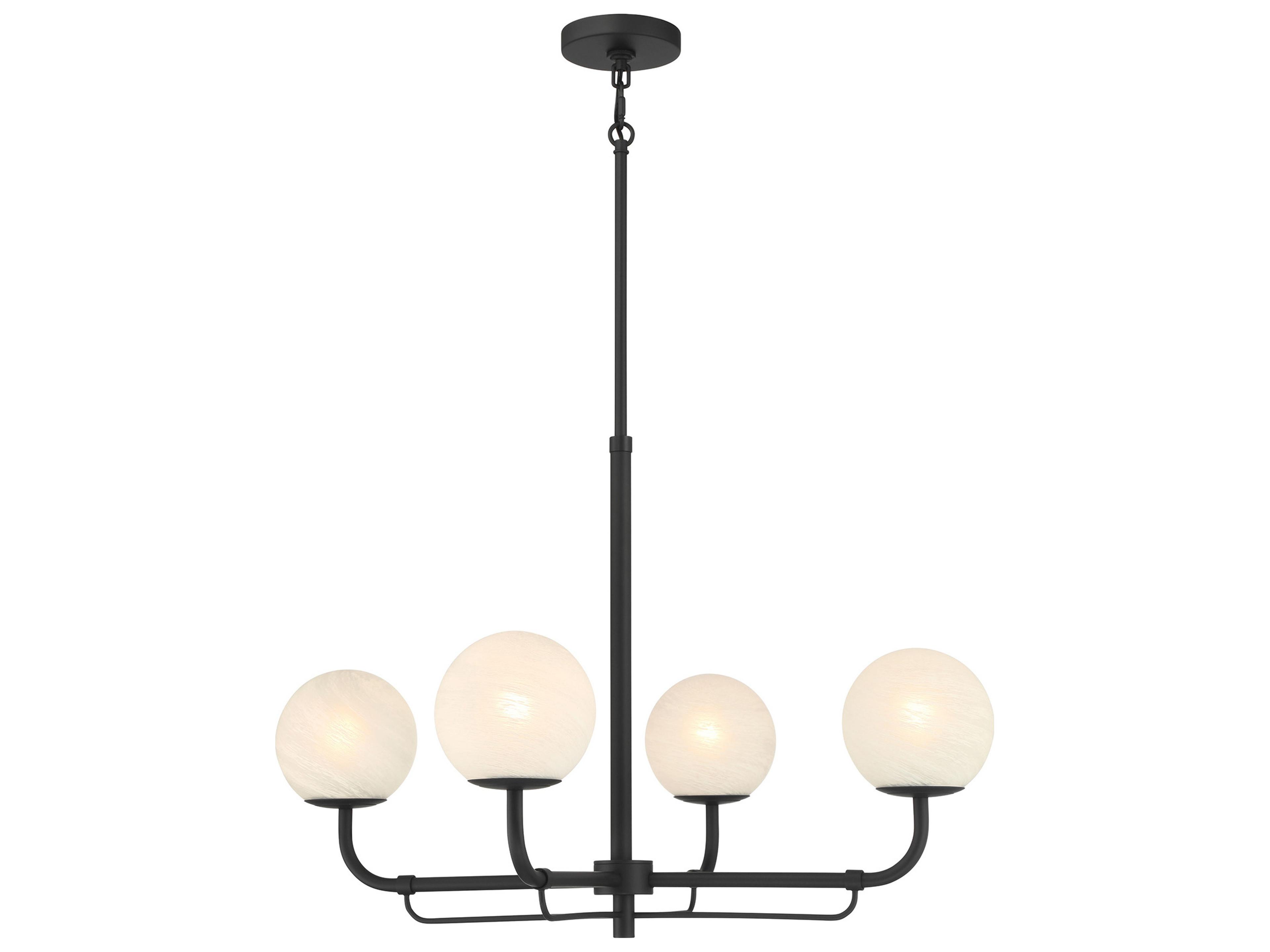 Whitehall 4-Light Dark Matte Black Globe Chandelier