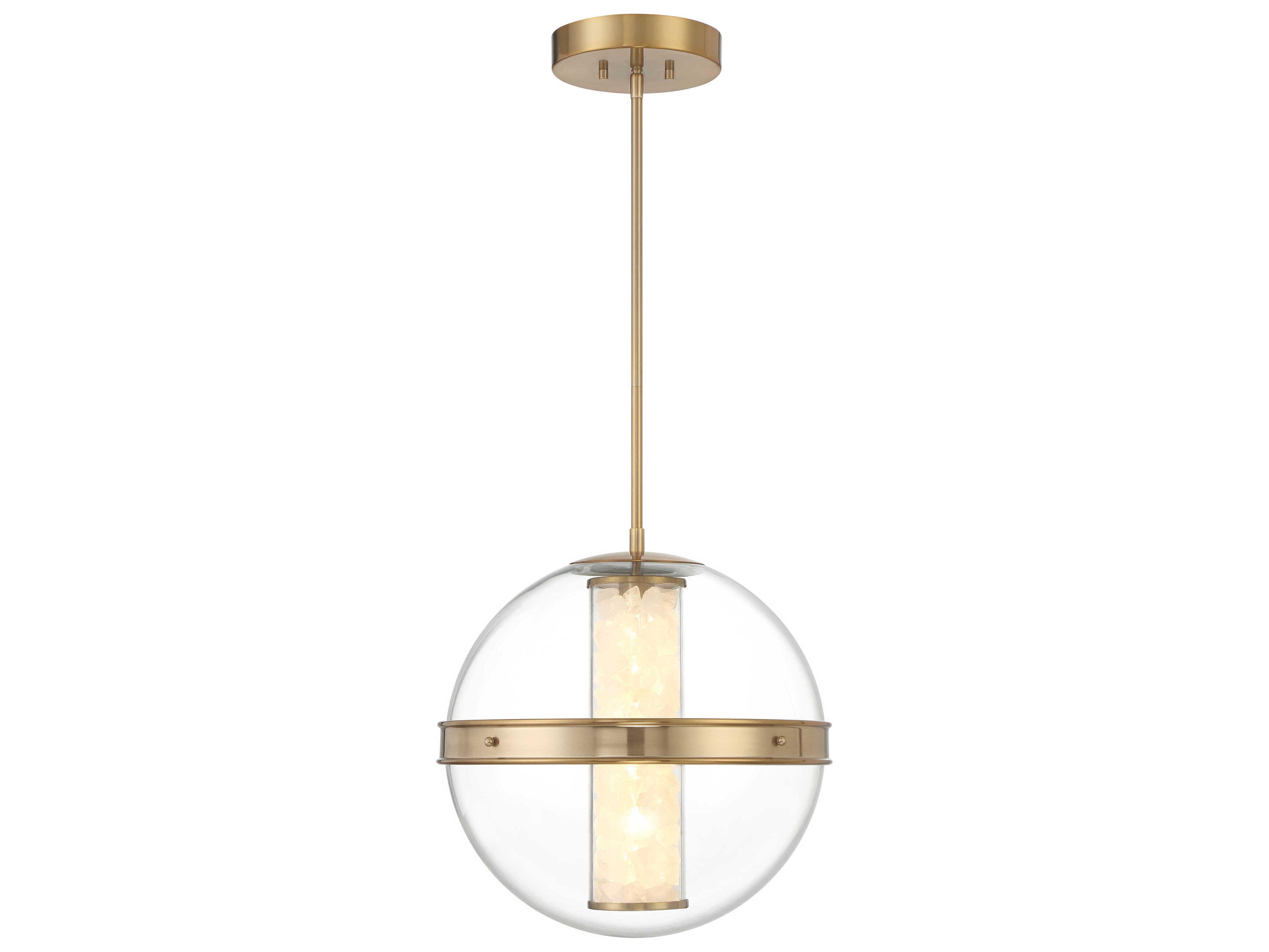 Divinely Celeste Brass Globe Pendant