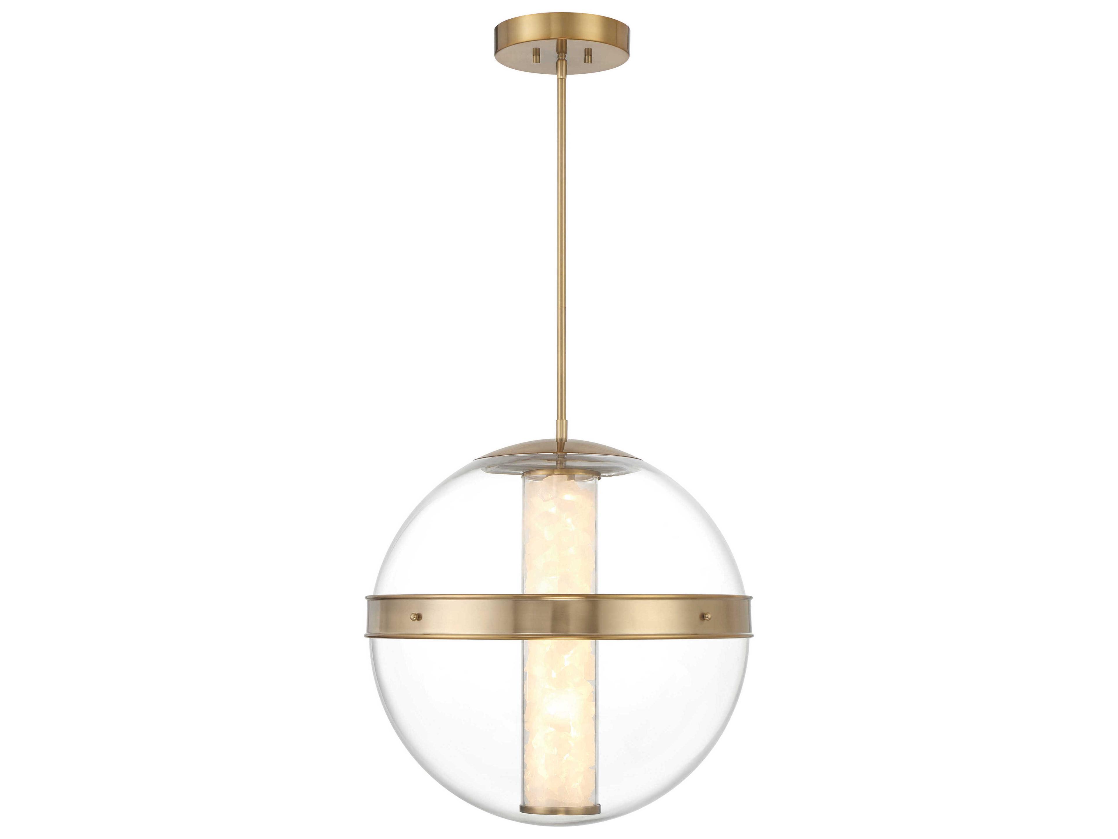 Divinely Celeste Brass Globe Pendant