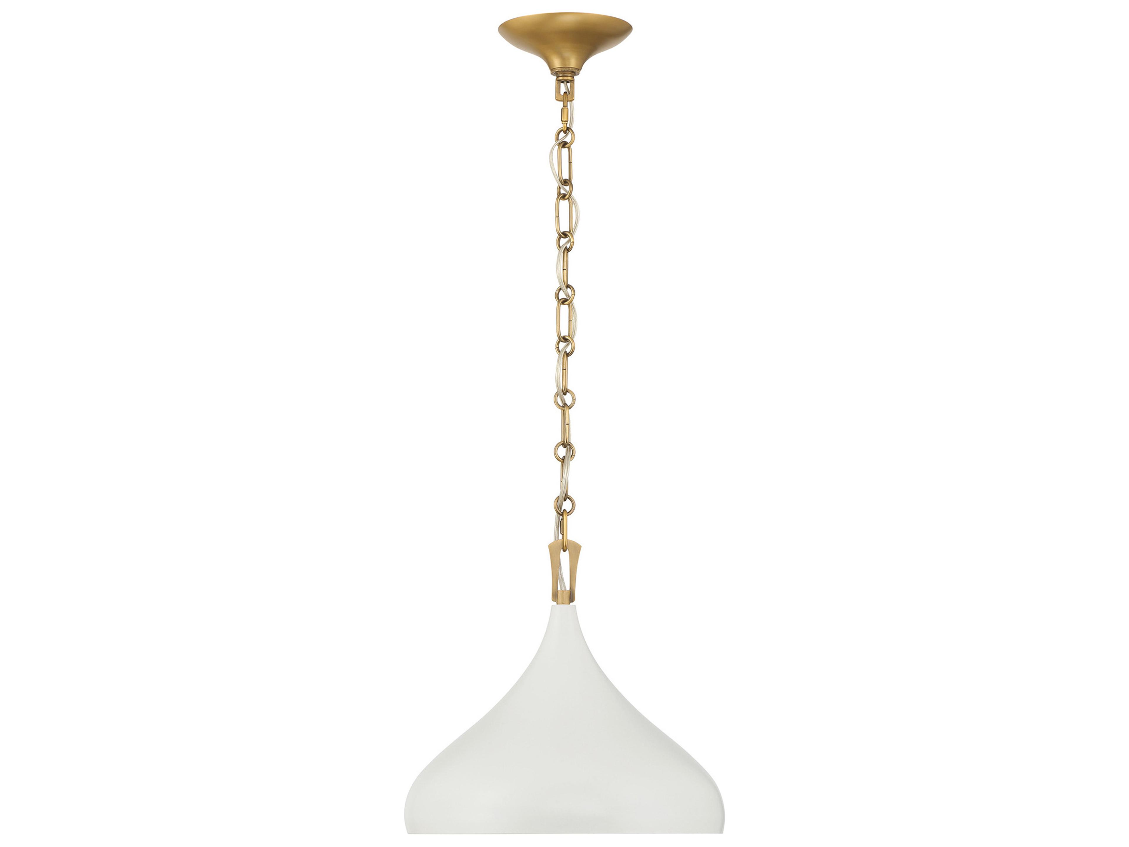 Cedar Lane 1-Light Legacy Brass Off White Cream Dome Pendant