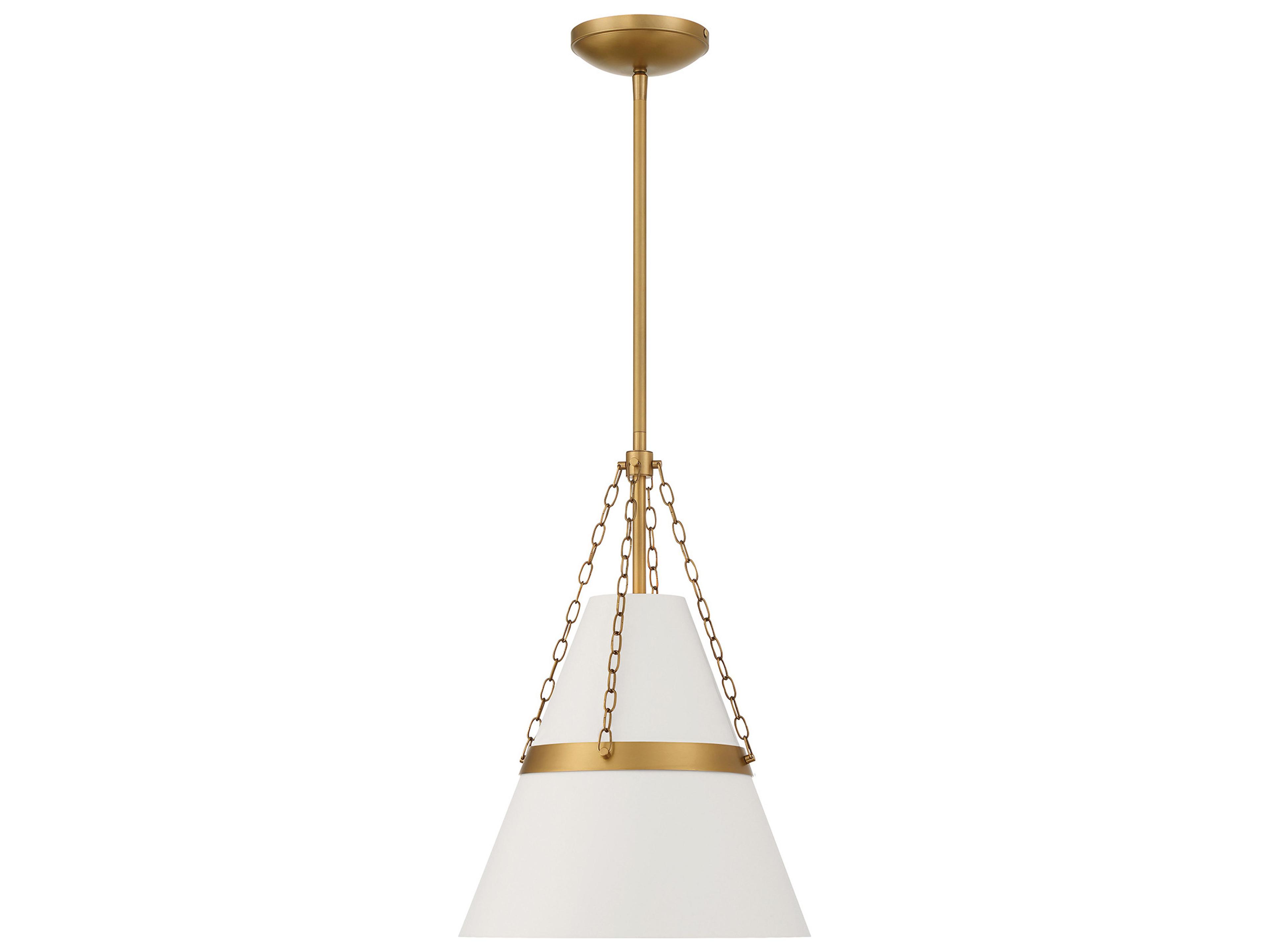 Springfield 1-Light Legacy Brass Off White Cream Mini Pendant
