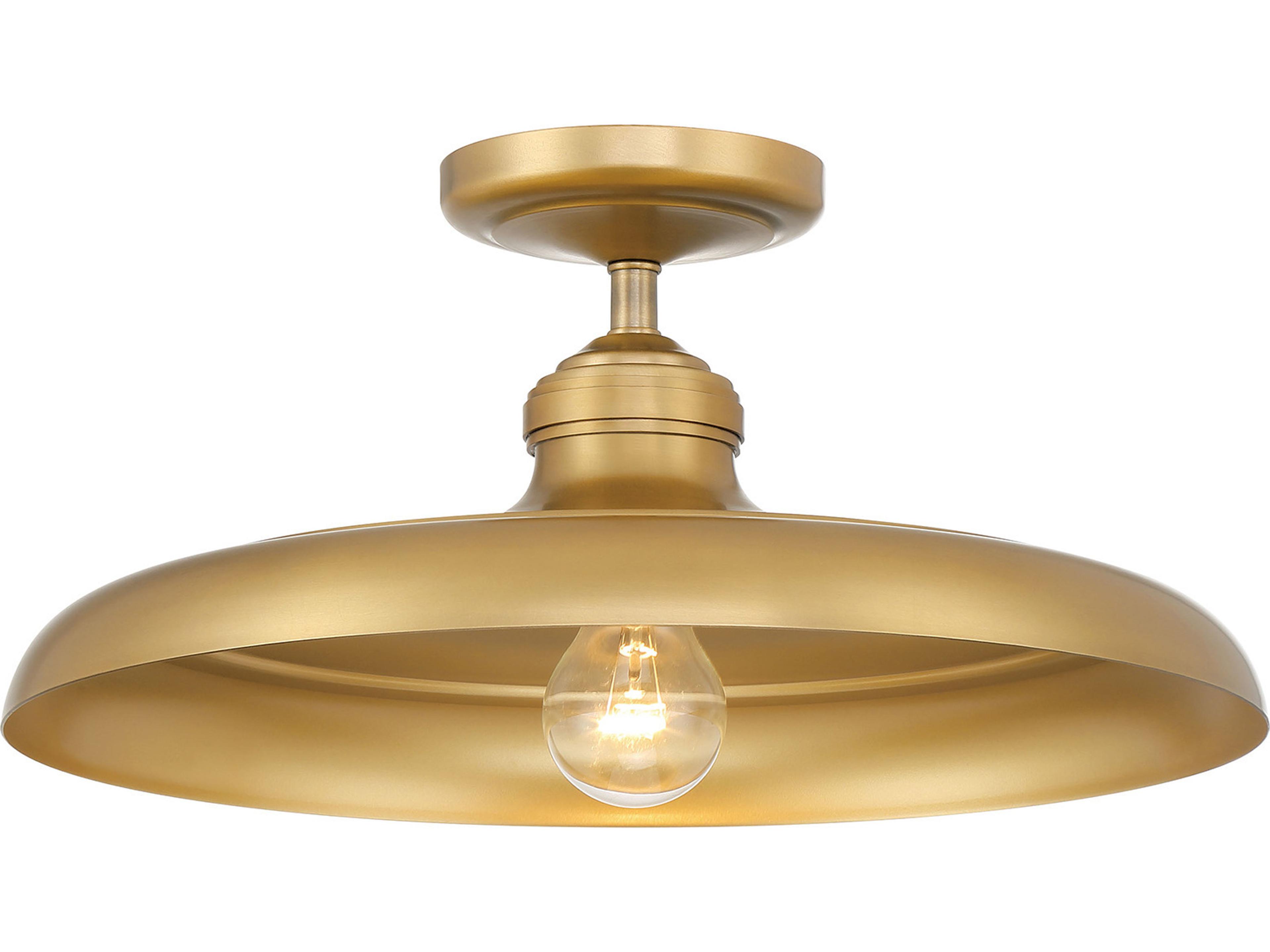 Crowne 1-Light Legacy Brass Bell Semi Flush Mount