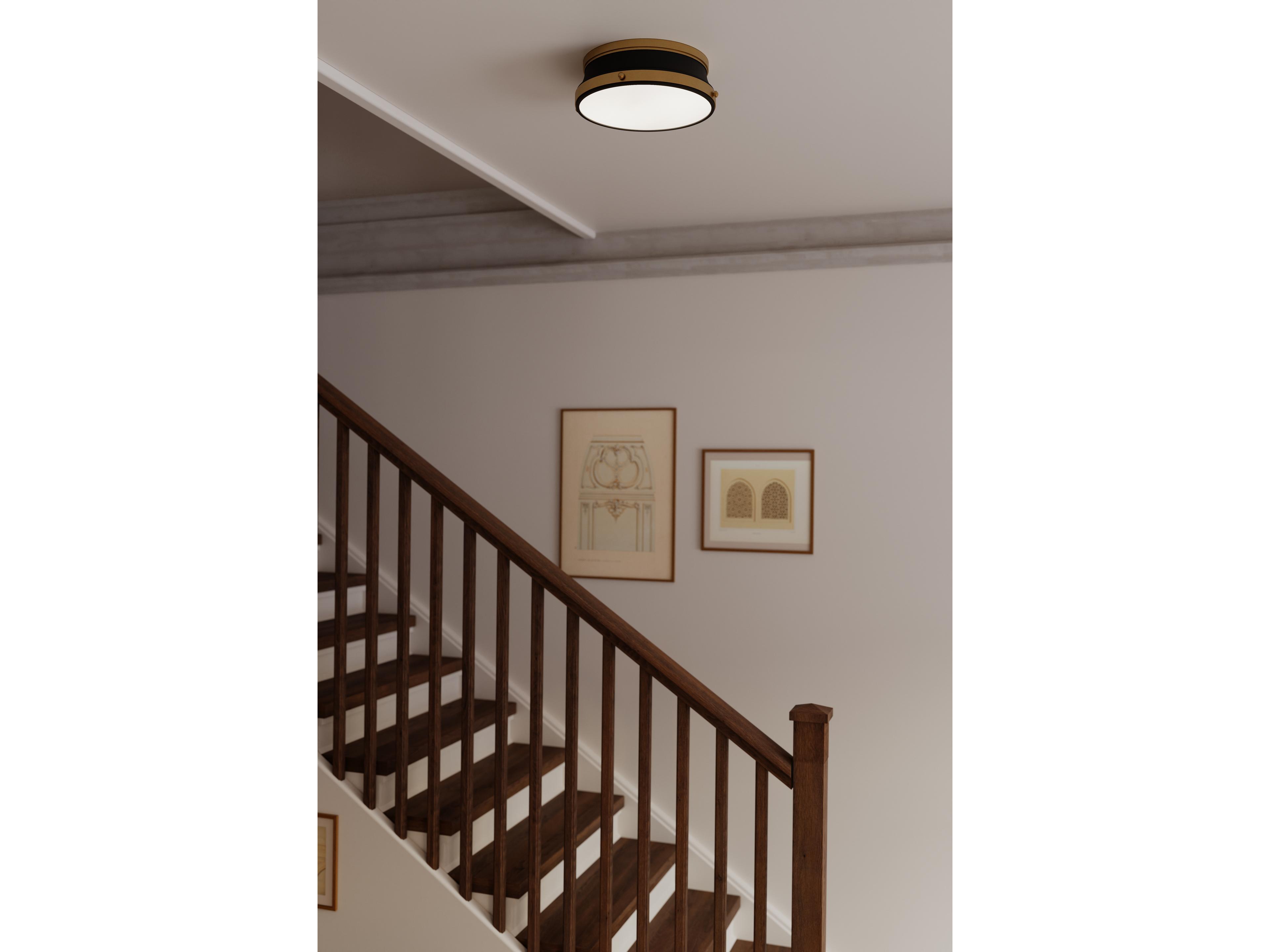Minka Lavery Purelight 2-Light Legacy Brass Round Flush Mount