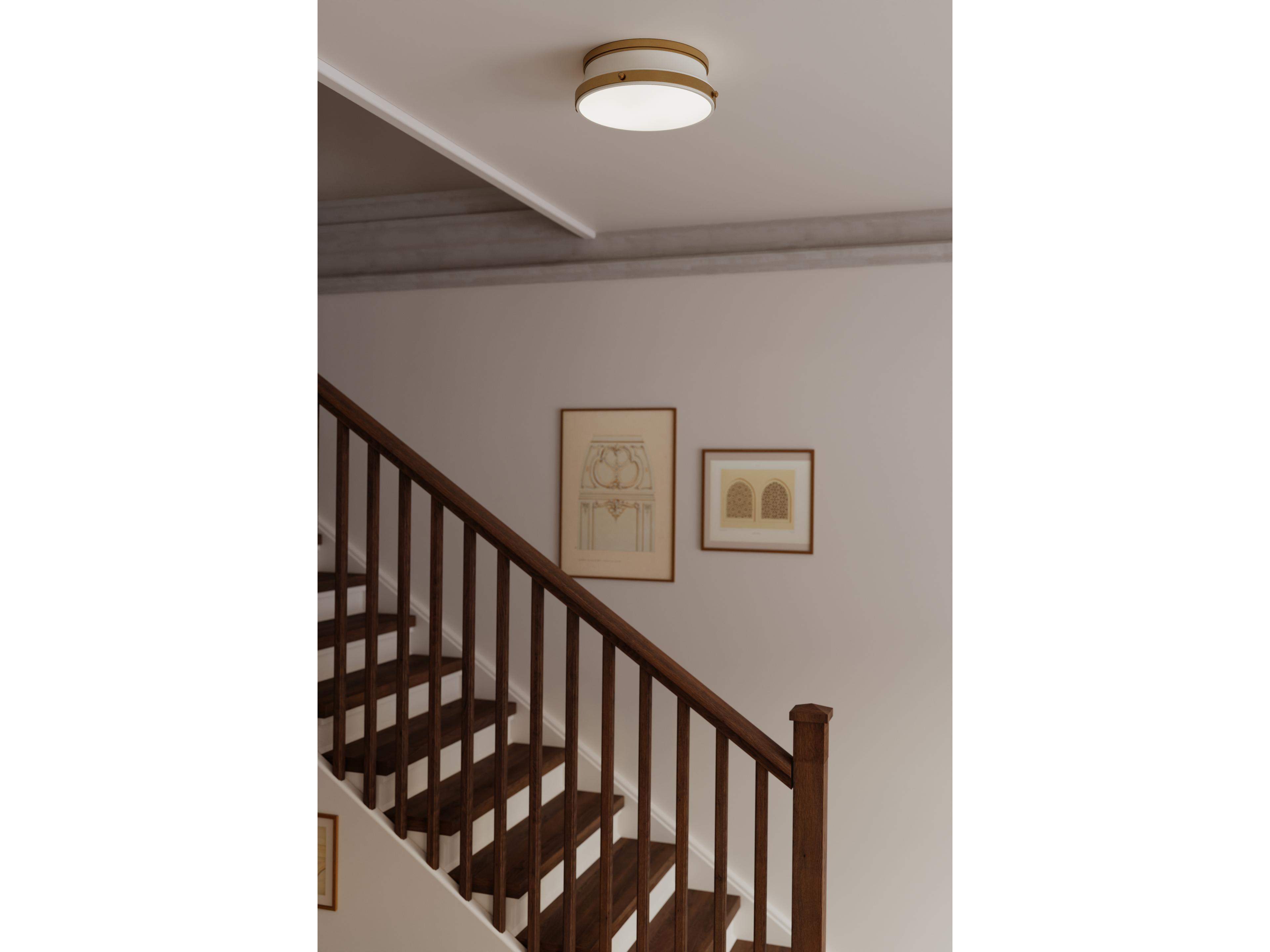 Minka Lavery Purelight 2-Light Legacy Brass Round Flush Mount
