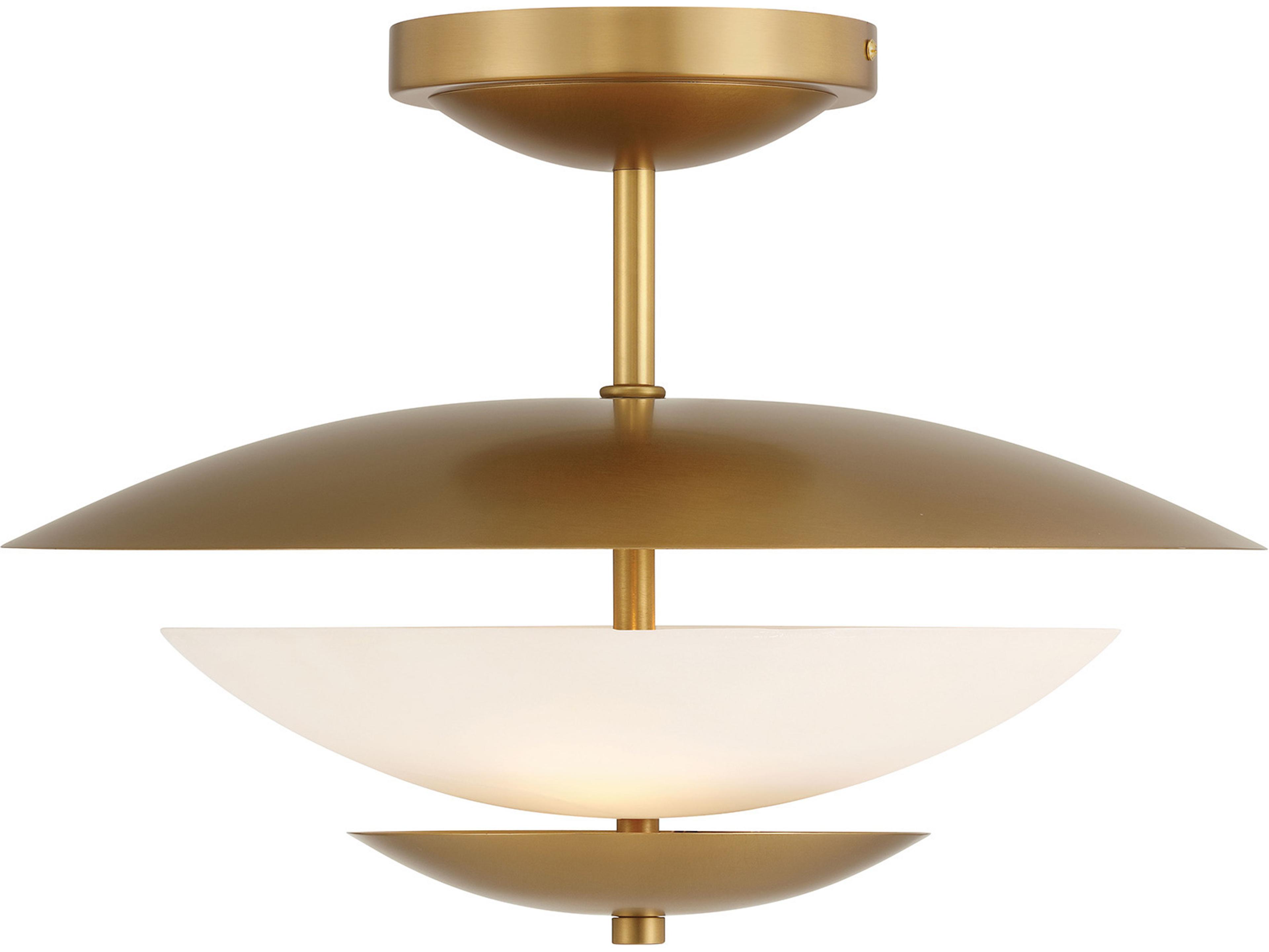 Minka Lavery Solara 3-Light Legacy Brass Bowl Tiered Semi Flush Mount