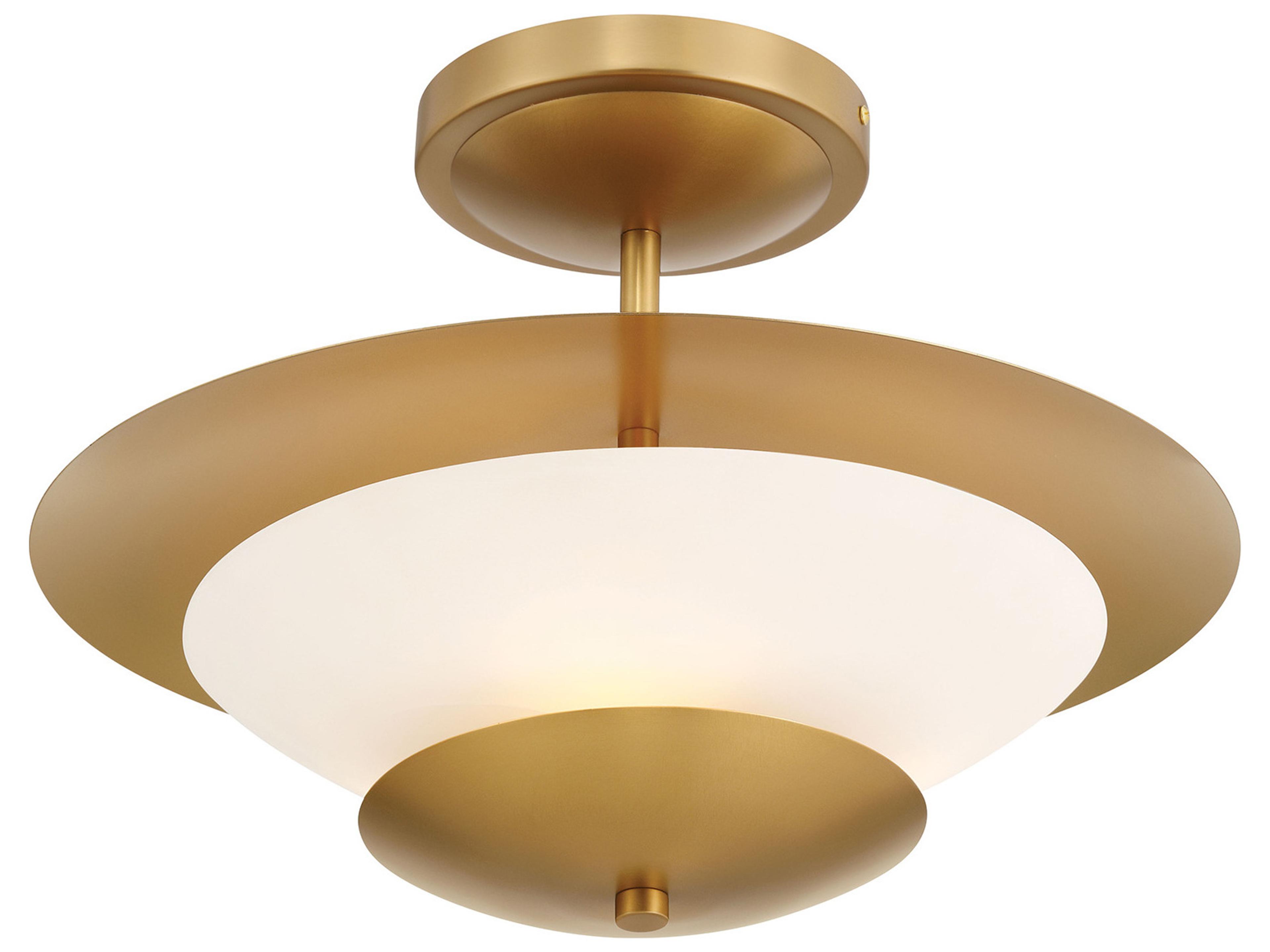 Minka Lavery Solara 3-Light Legacy Brass Bowl Tiered Semi Flush Mount