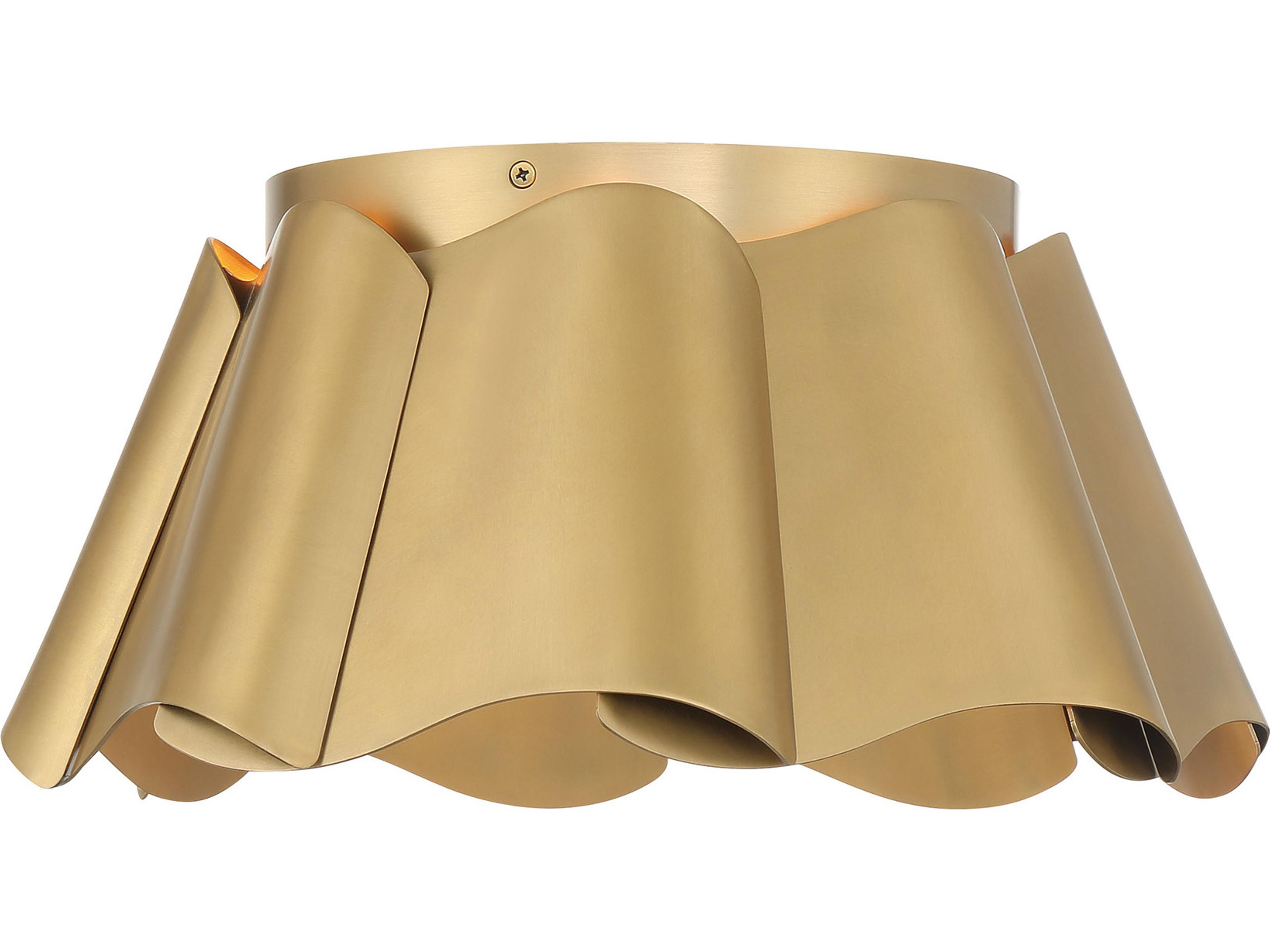 Minka Lavery Waveform 3-Light Legacy Brass Flush Mount