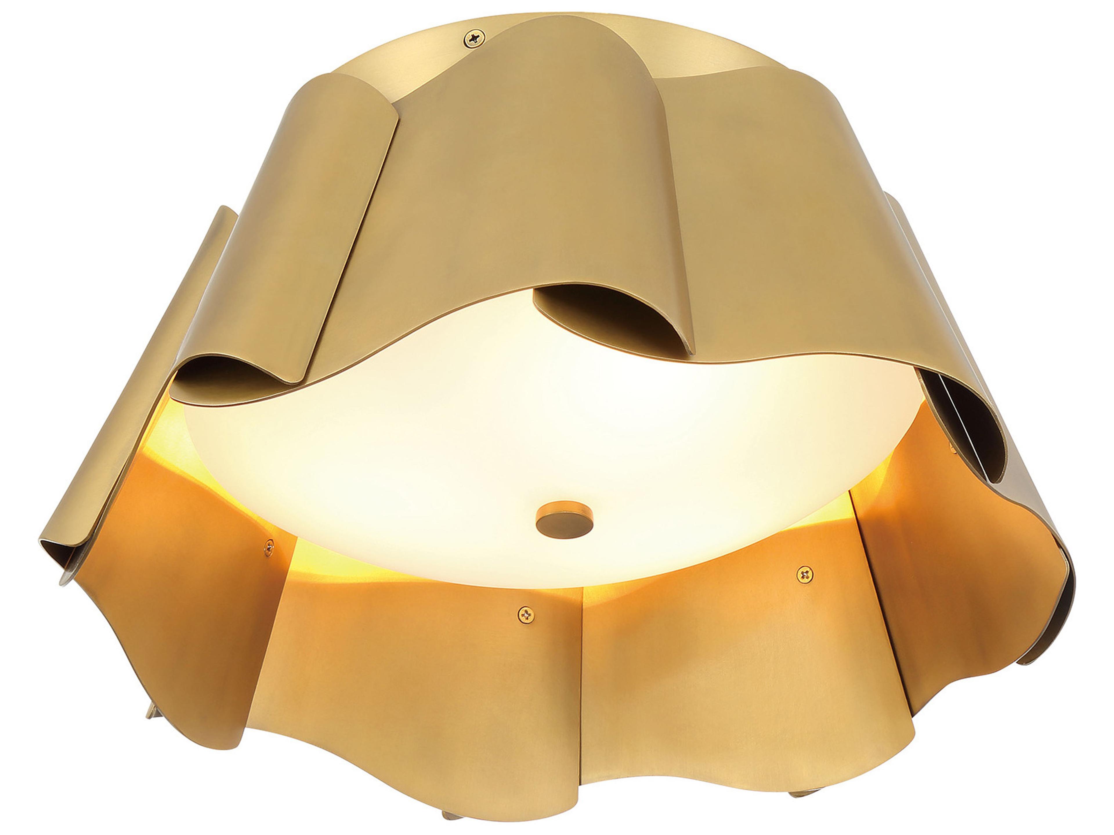Minka Lavery Waveform 3-Light Legacy Brass Flush Mount