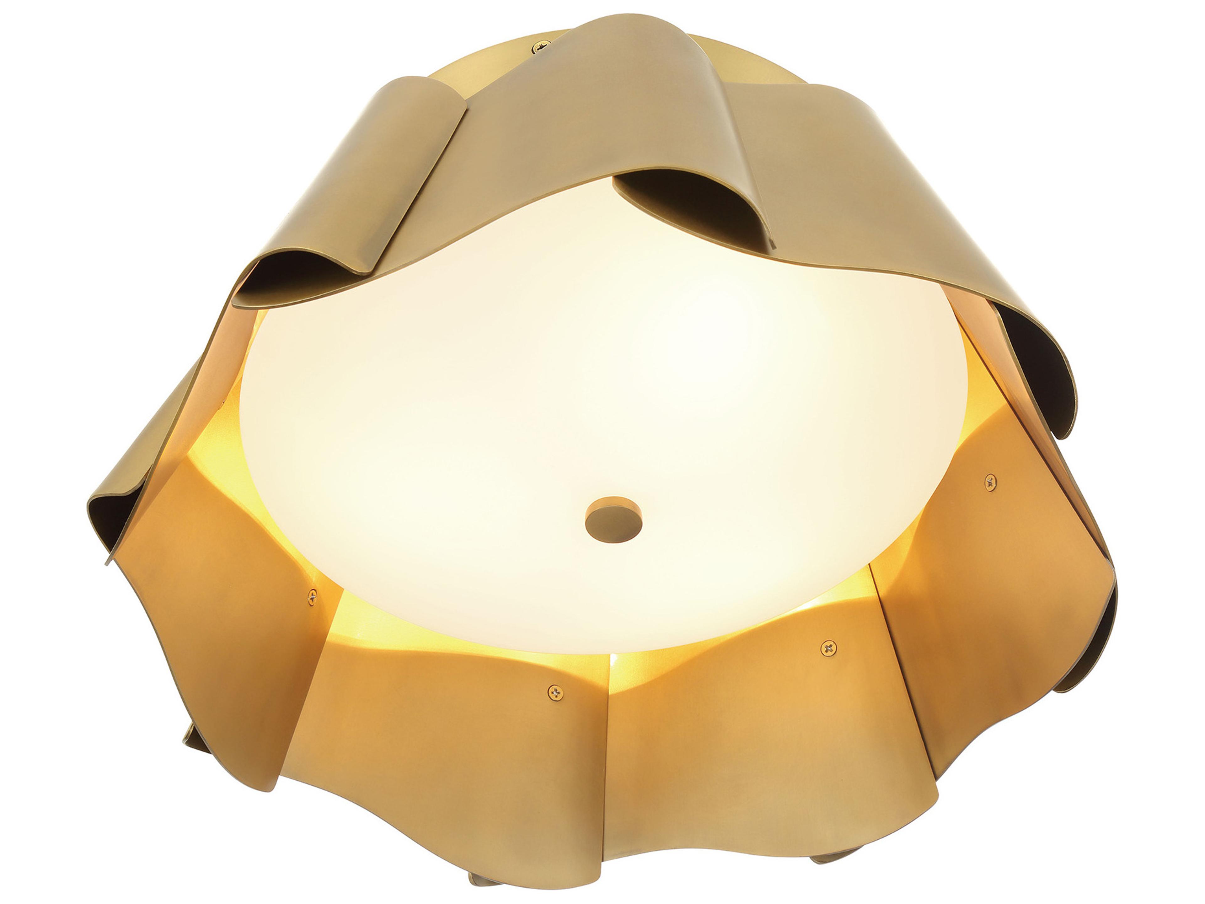 Minka Lavery Waveform 3-Light Legacy Brass Flush Mount