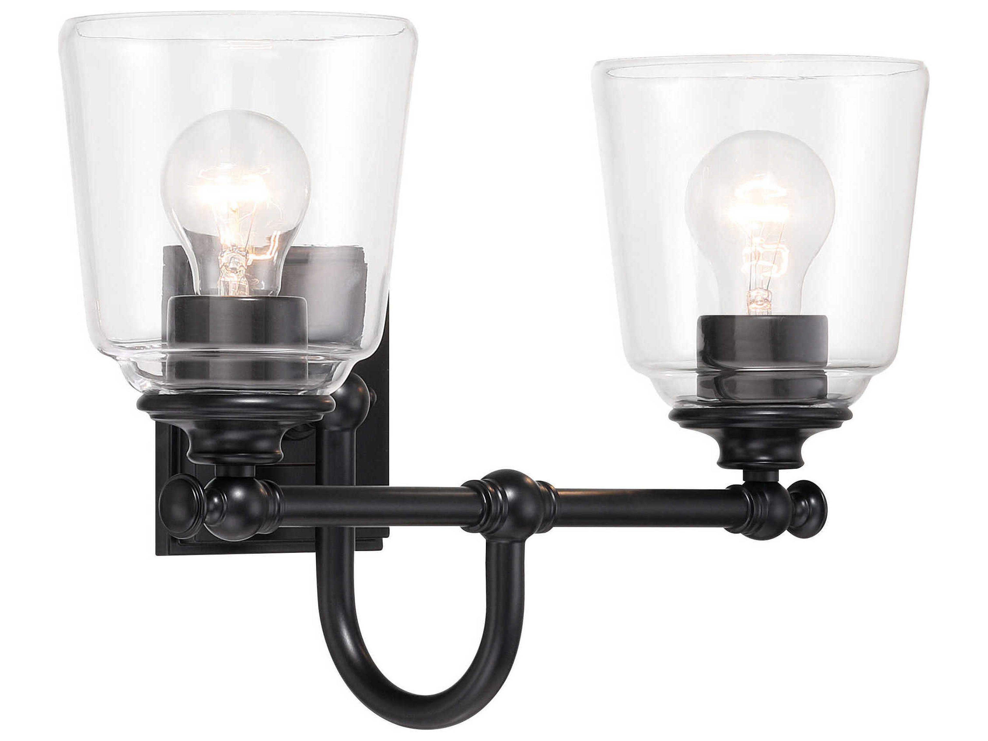 Minka Lavery Antonia 2-Light Coal Black Vanity Light
