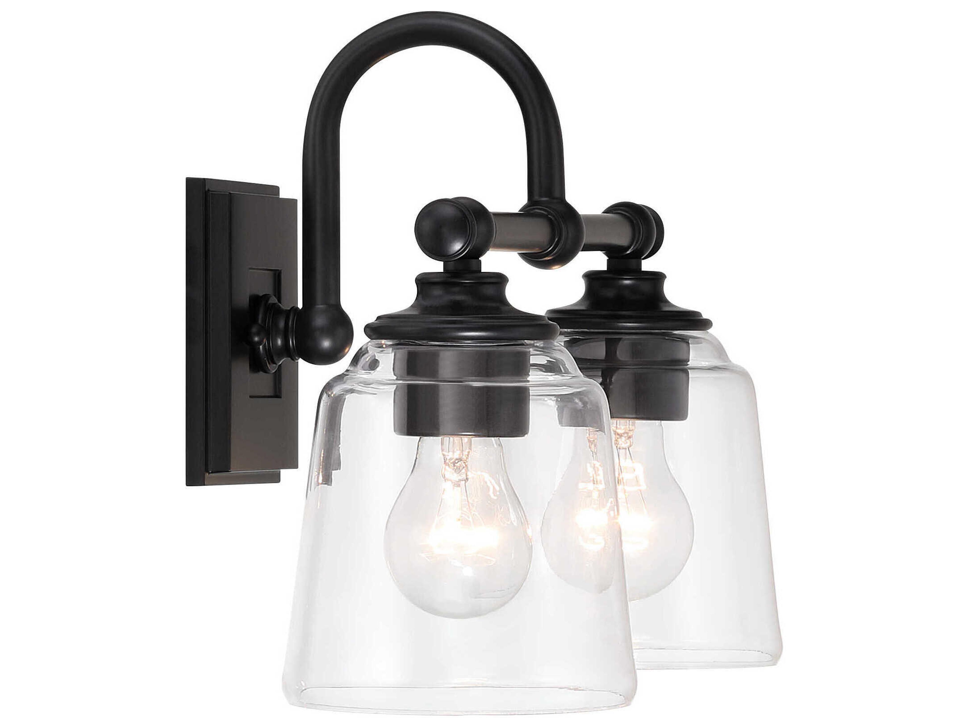 Minka Lavery Antonia 2-Light Coal Black Vanity Light